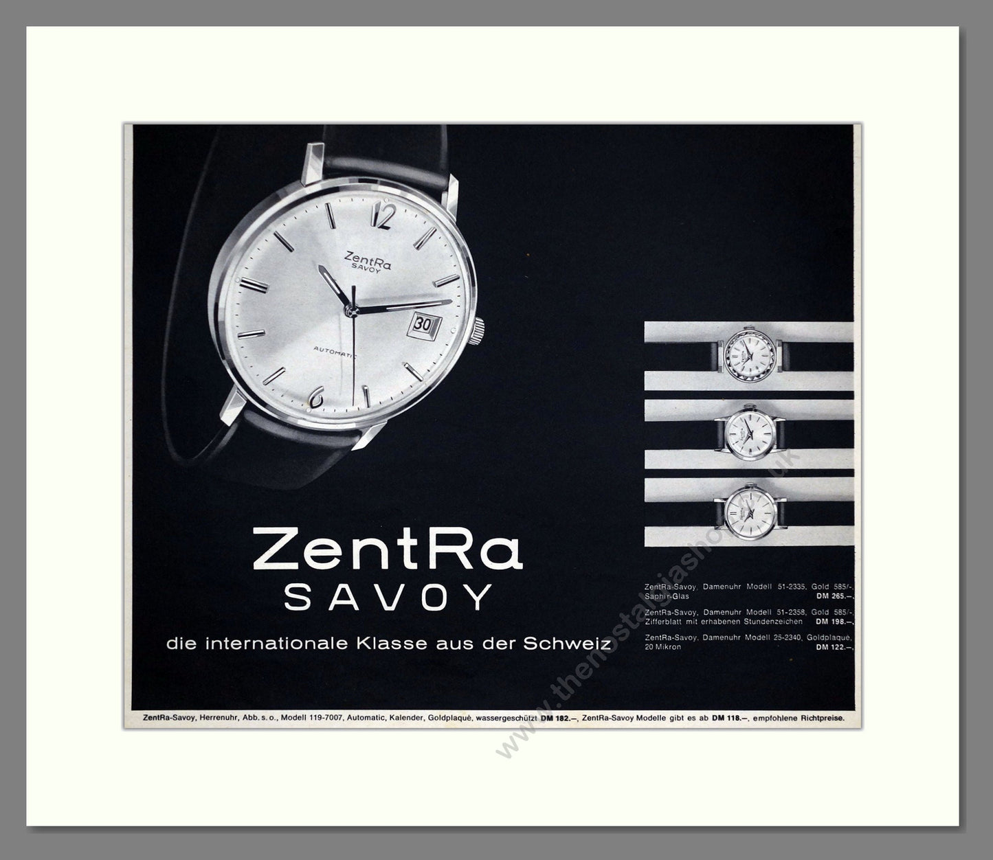 ZentRa - Savoy. Vintage Advert 1963 (ref AD67493)