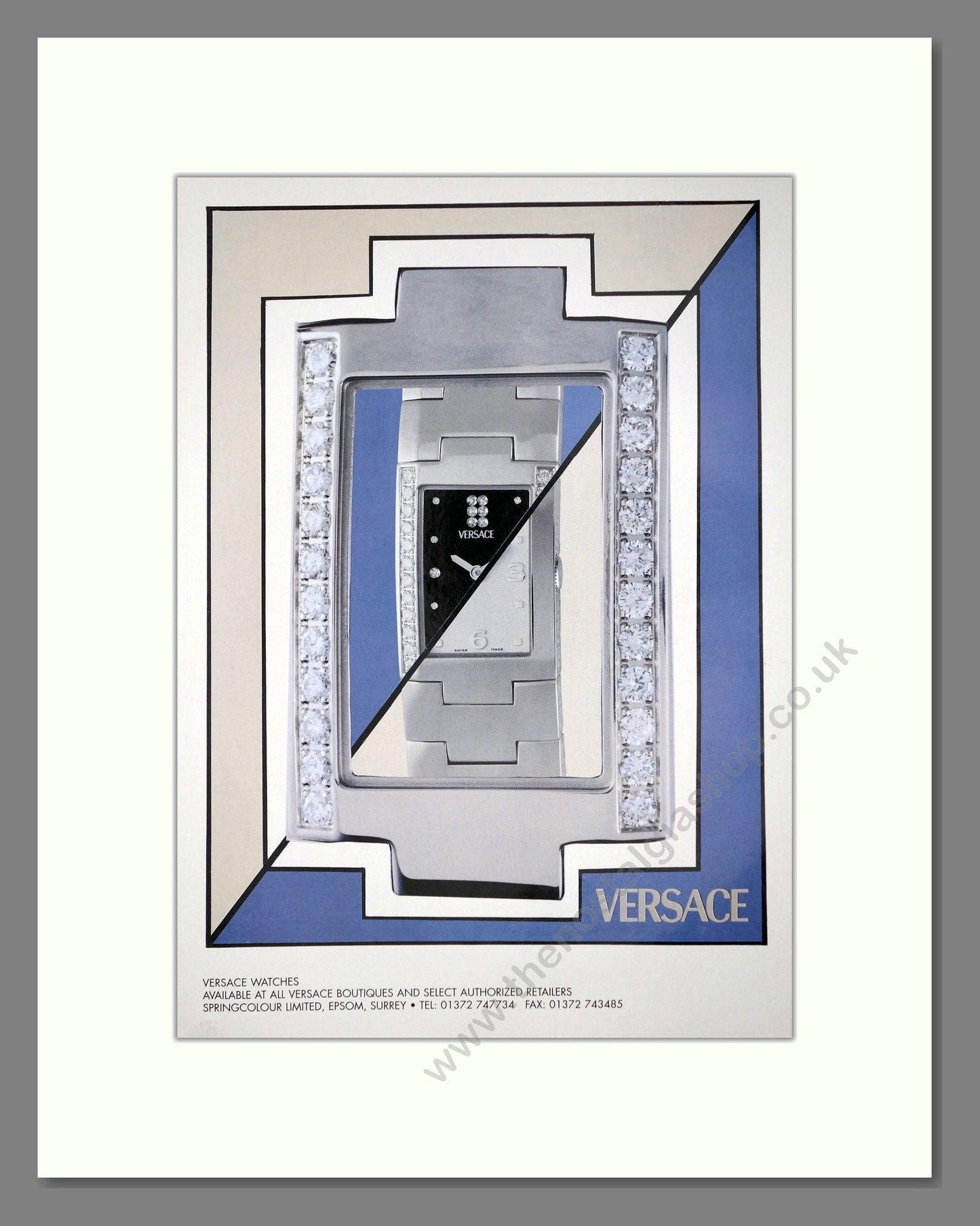Versace - Tank Watch. Vintage Advert 2000 (ref AD67497)