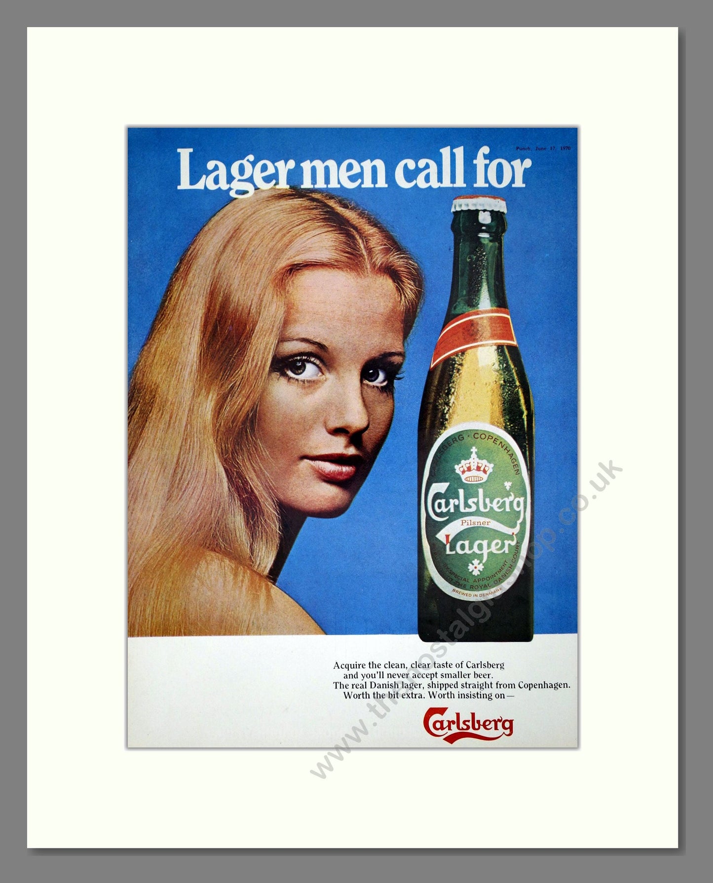Carlsberg - Lager. Vintage Advert 1970 (ref AD67625)
