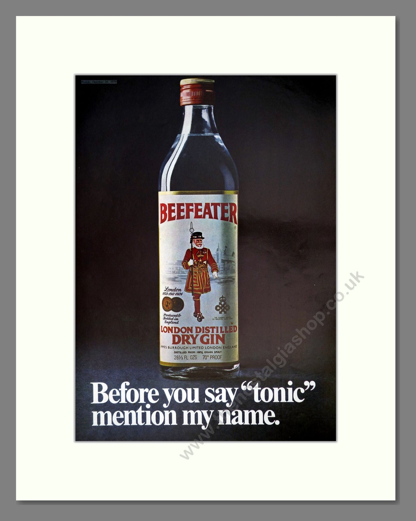 Beefeater - Gin. Vintage Advert 1970 (ref AD67695)