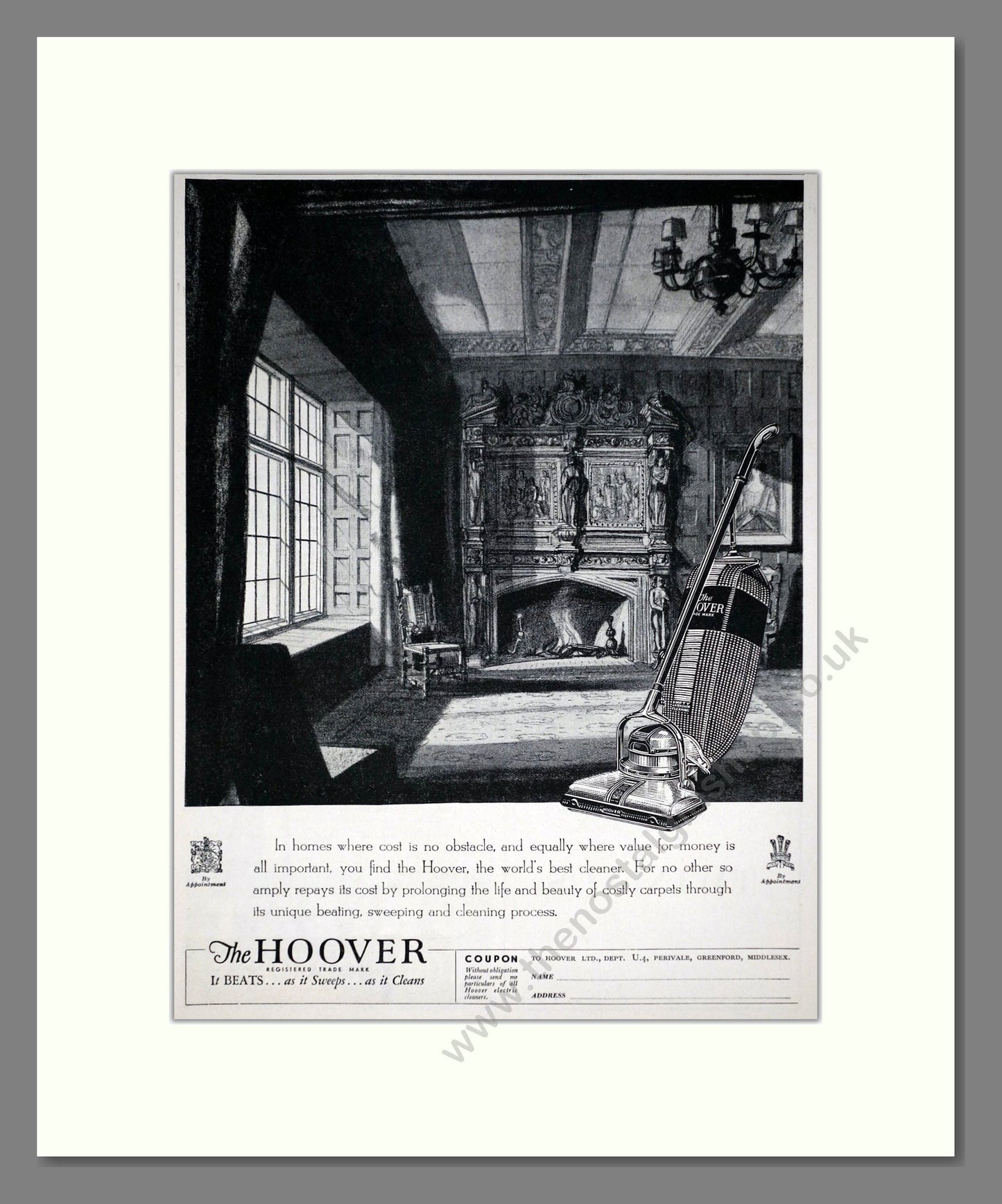 Hoover - Vacuum Cleaner. Vintage Advert 1937 (ref AD67735)