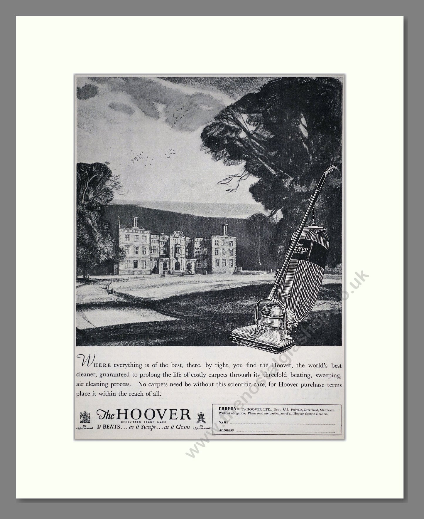 Hoover - Vacuum Cleaner. Vintage Advert 1937 (ref AD67743)