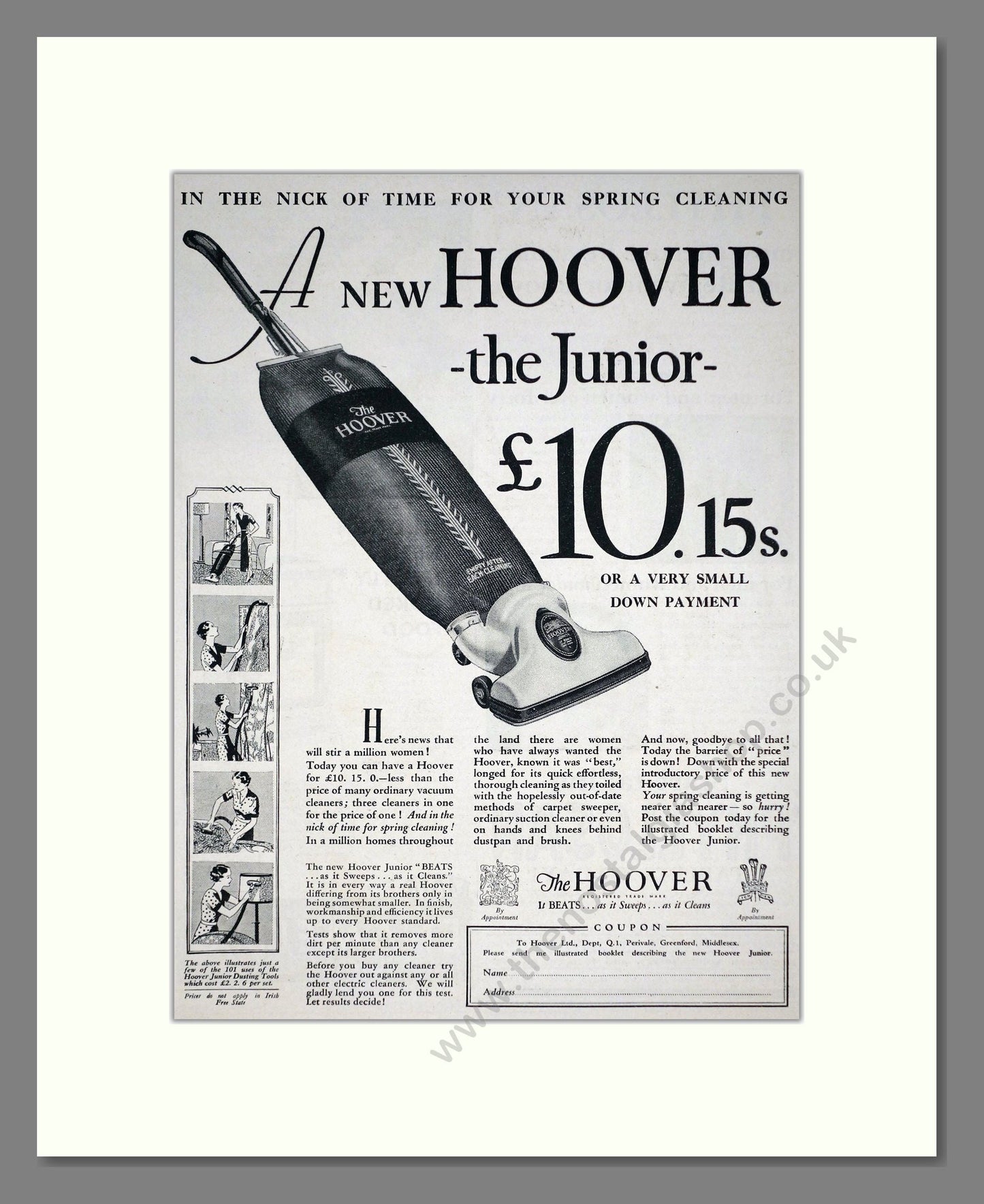 Hoover - Junior Vacuum Cleaner. Vintage Advert 1935 (ref AD67747)