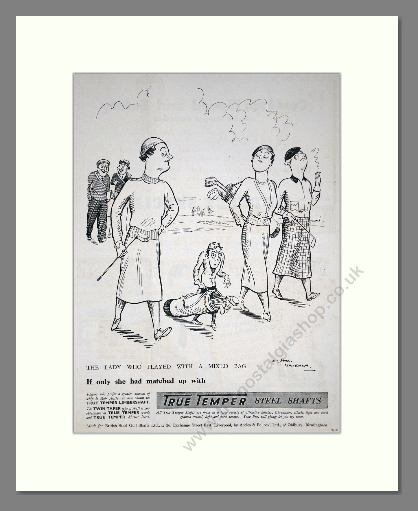 True Temper - Steel Golf Club Shafts. Vintage Advert 1934 (ref AD67766)