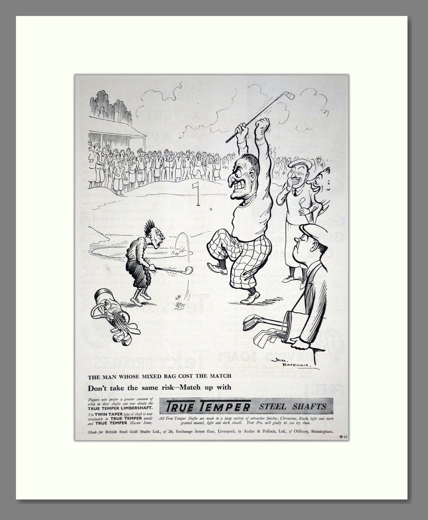 True Temper - Steel Golf Club Shafts. Vintage Advert 1934 (ref AD67767)