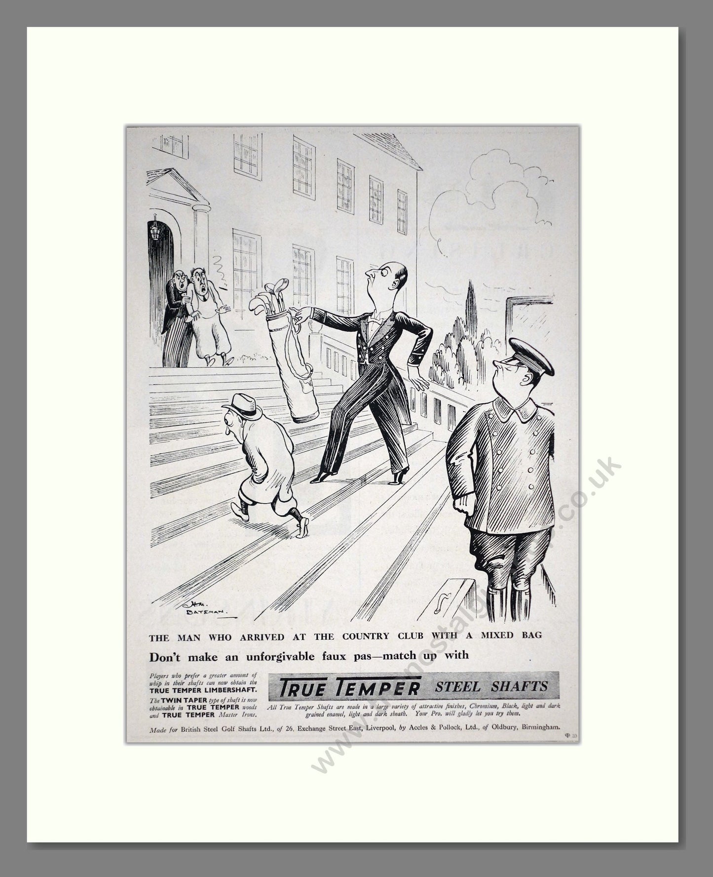 True Temper - Steel Golf Club Shafts. Vintage Advert 1934 (ref AD67769)