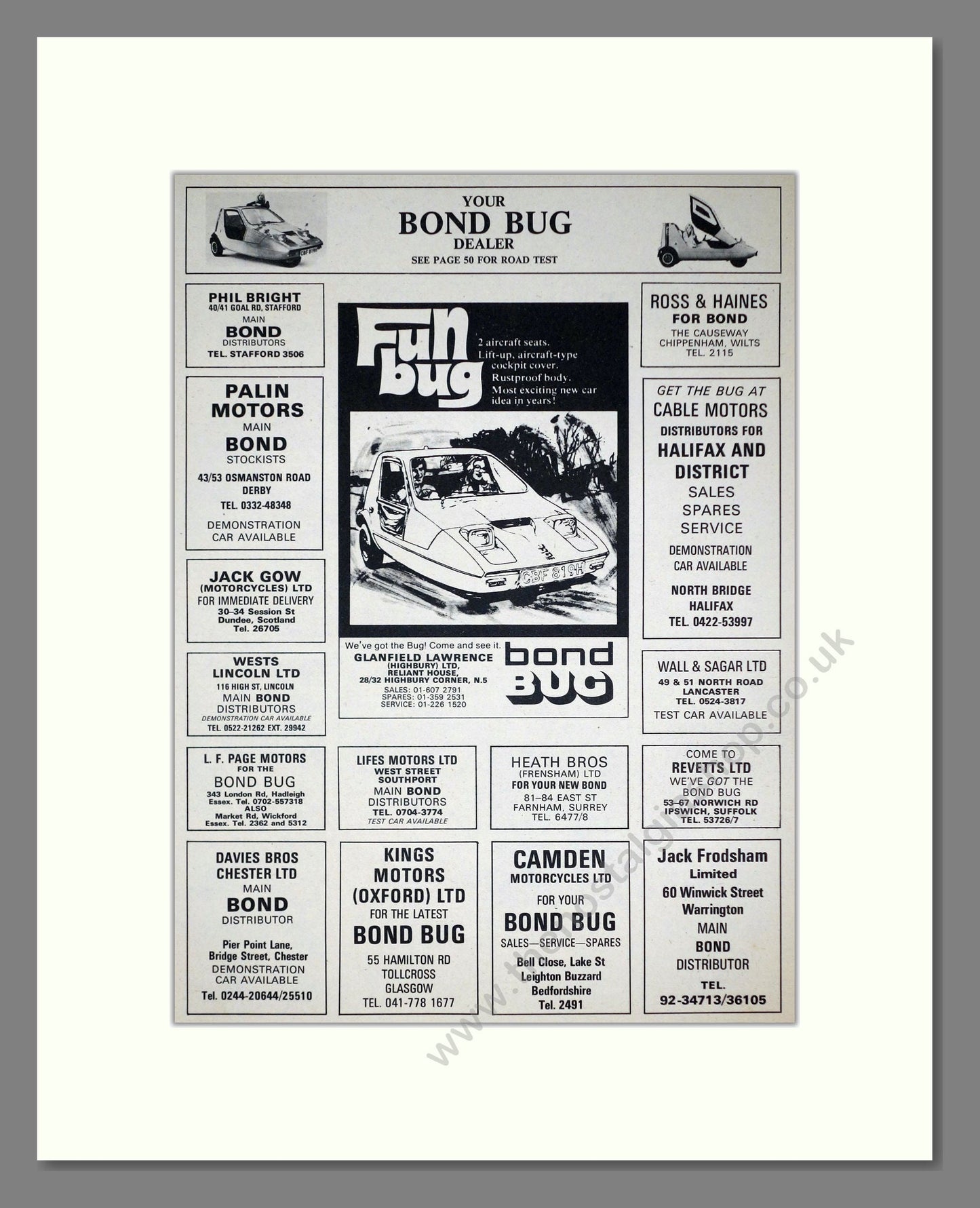 Bond - Bug Dealers. Vintage Advert 1970 (ref AD67832)
