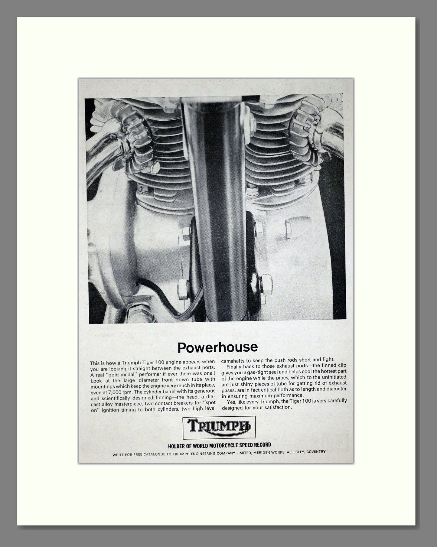 Triumph - Powerhouse. Vintage Advert 1955 (ref AD67907)