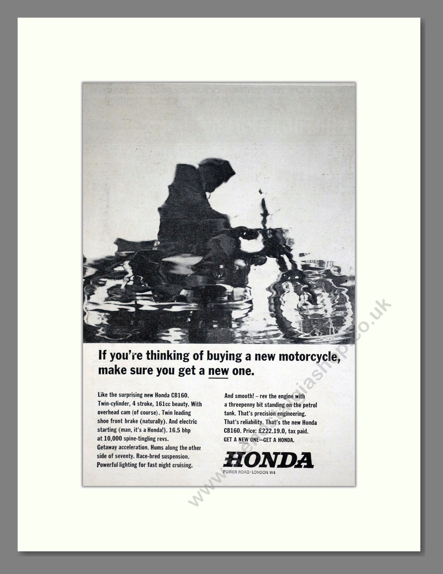 Honda - CB160. Vintage Advert 1965 (ref AD67925)