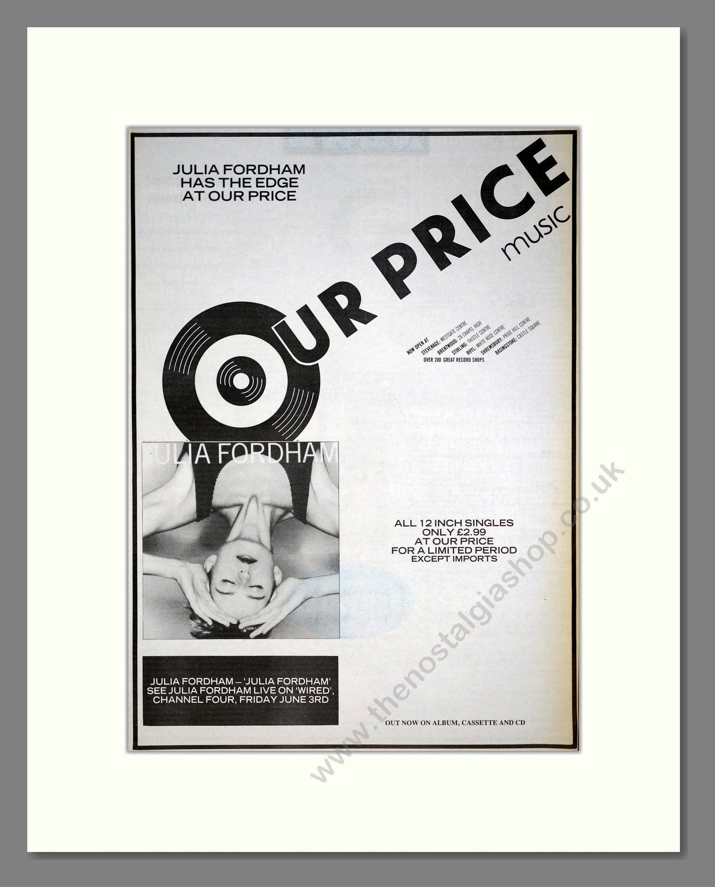 Julia Fordham - Self Titled Album. Vintage Advert 1988 (ref AD21203)