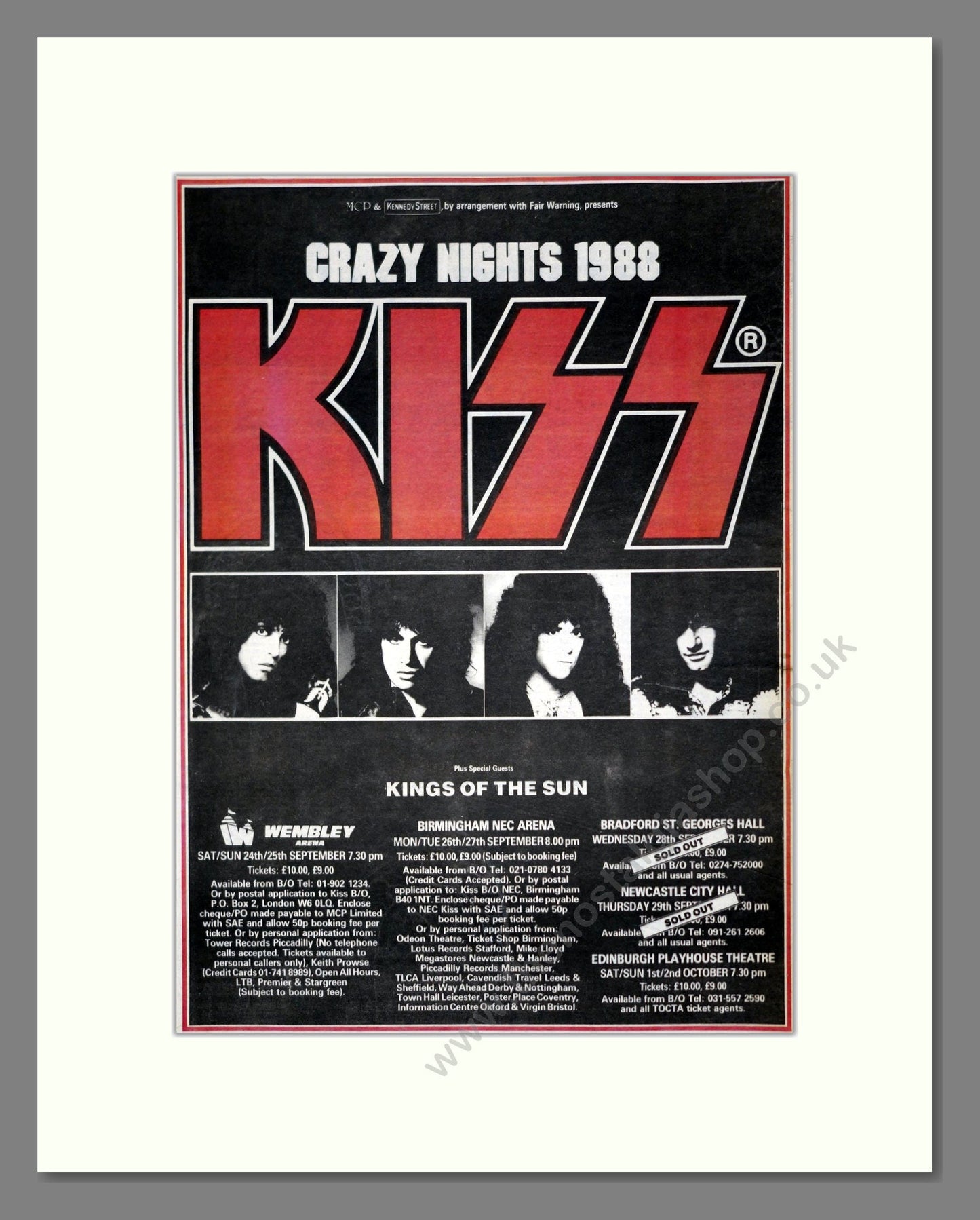 Kiss - Crazy Nights. Vintage Advert 1988 (ref AD21206)