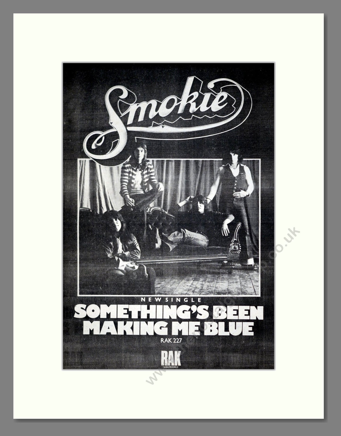 Smokie - Something's Been Making Me Blue. Vintage Advert 1976 (ref AD21248)