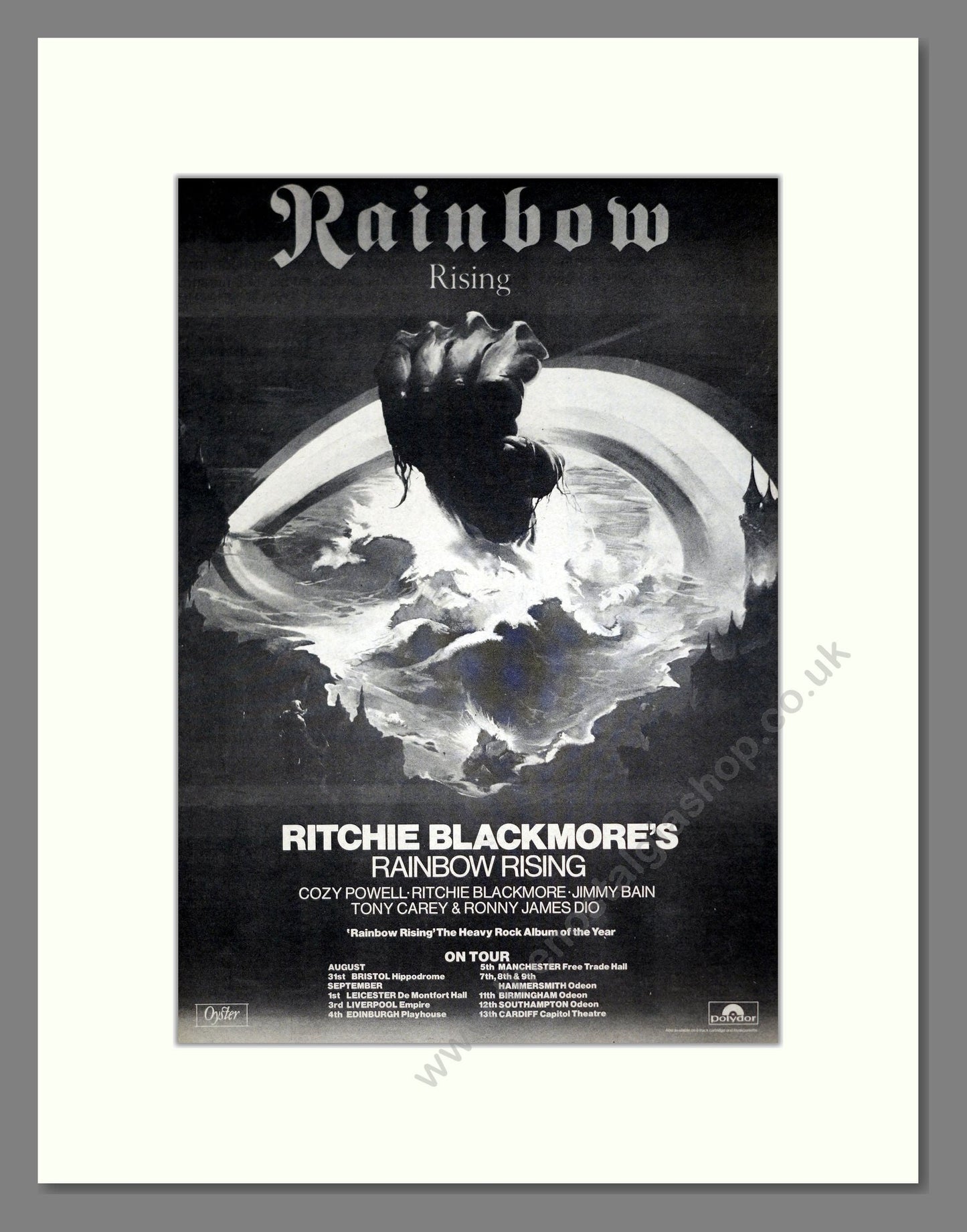Rainbow Rising - UK Tour. Vintage Advert 1976 (ref AD21256)