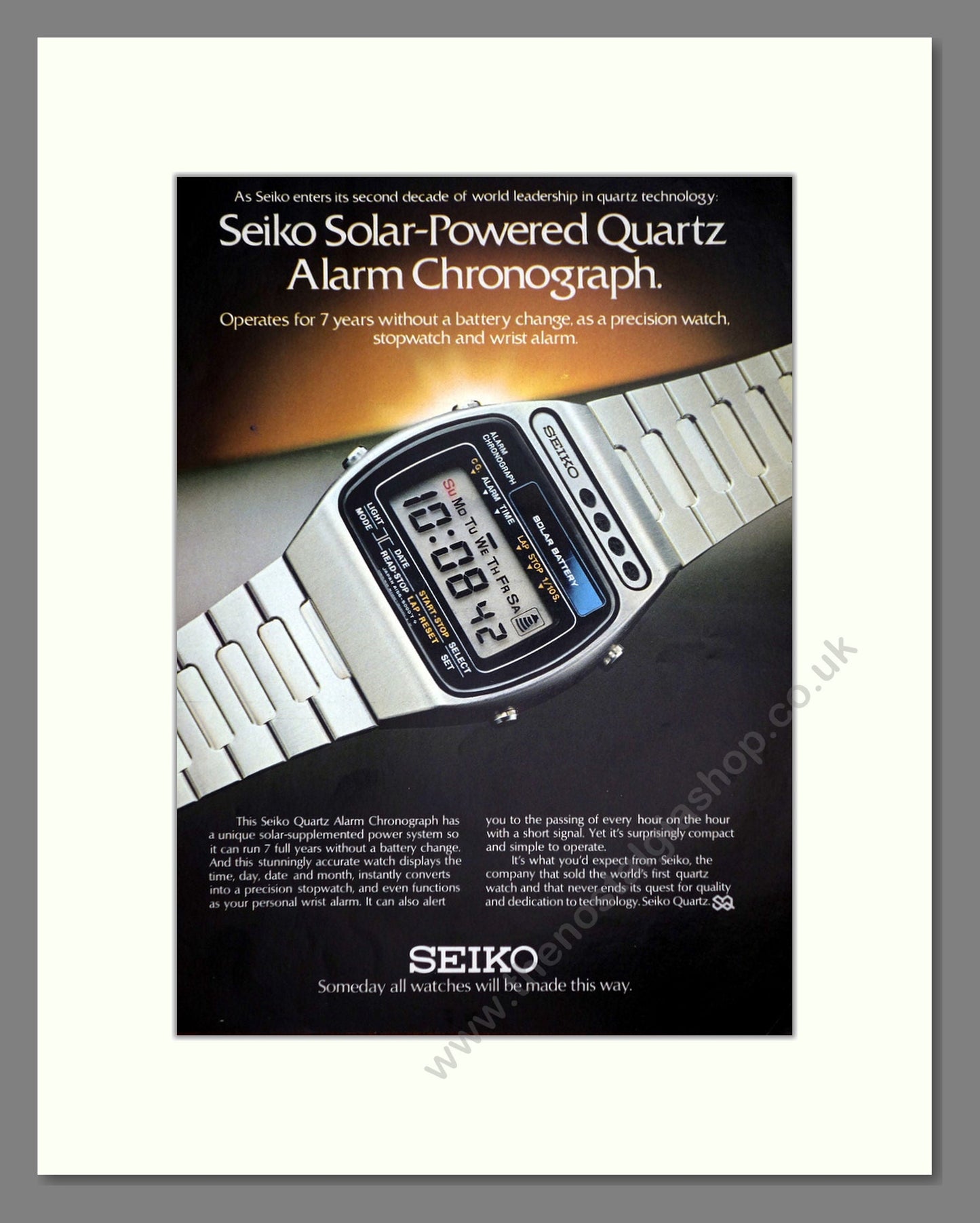 Seiko - Alarm Chronograph. Vintage Advert 1979 (ref AD67944)