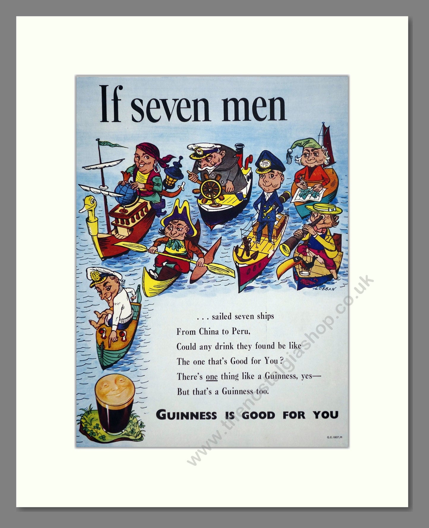 Guinness - Seven Men. Vintage Advert 1952 (ref AD67955)