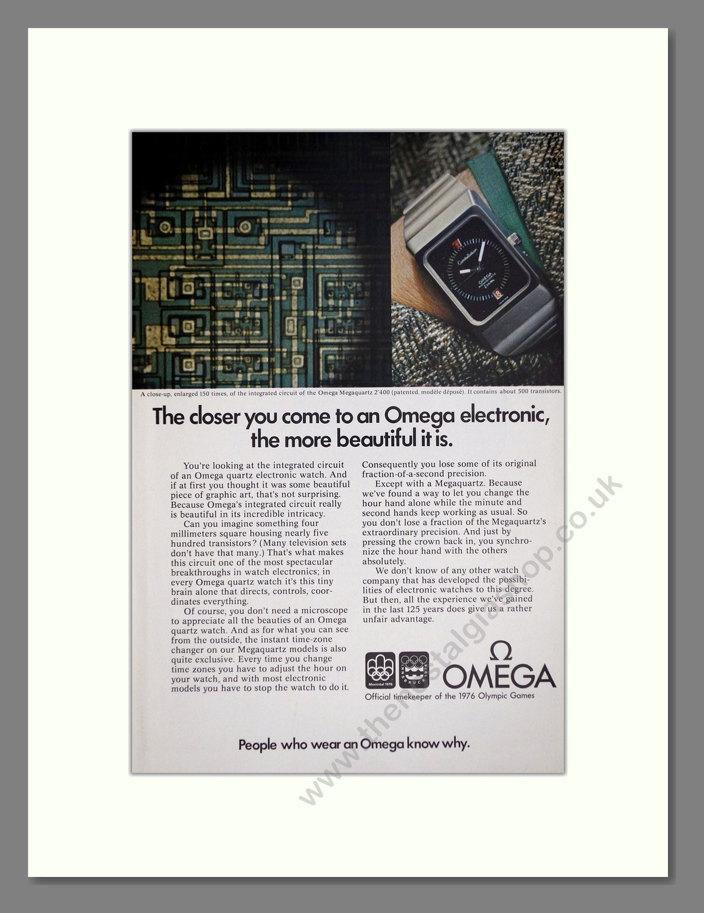 Omega - Megaquartz 2400. Vintage Advert 1975 (ref AD67958)