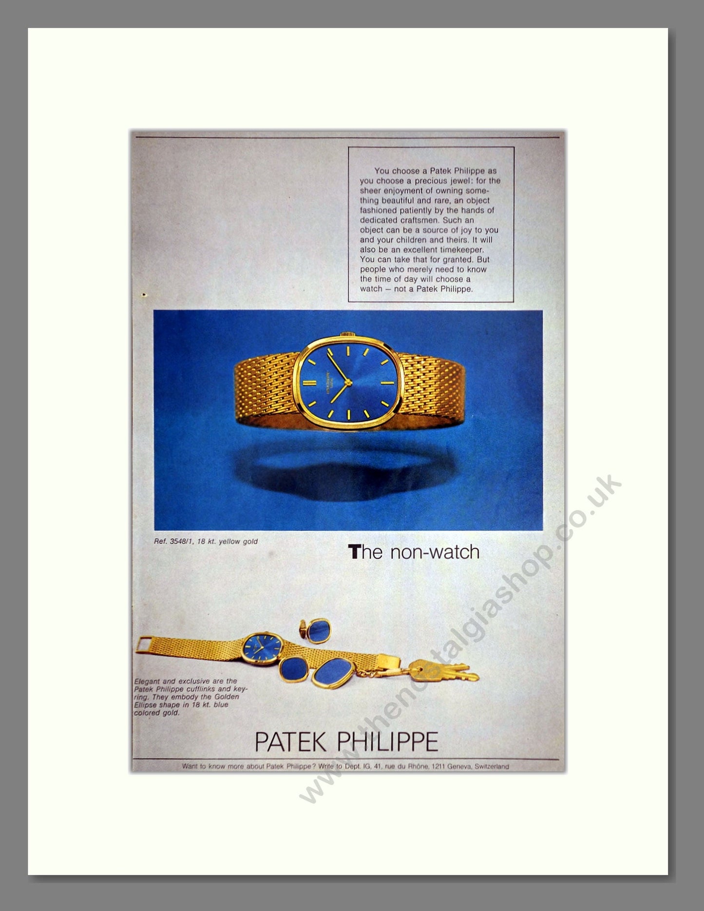Patek Philippe - 3548/1. Vintage Advert 1972 (ref AD67971)