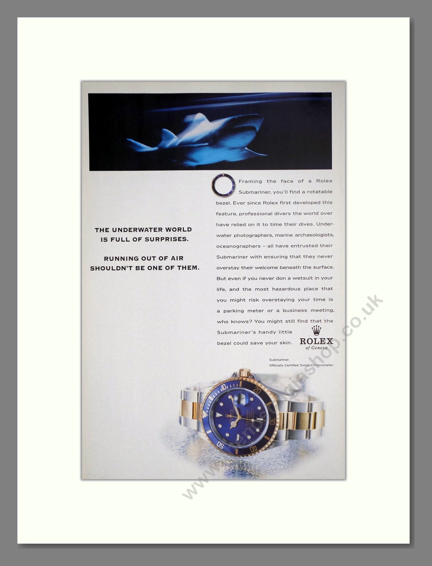 Rolex - Submariner. Vintage Advert 1998 (ref AD67974)
