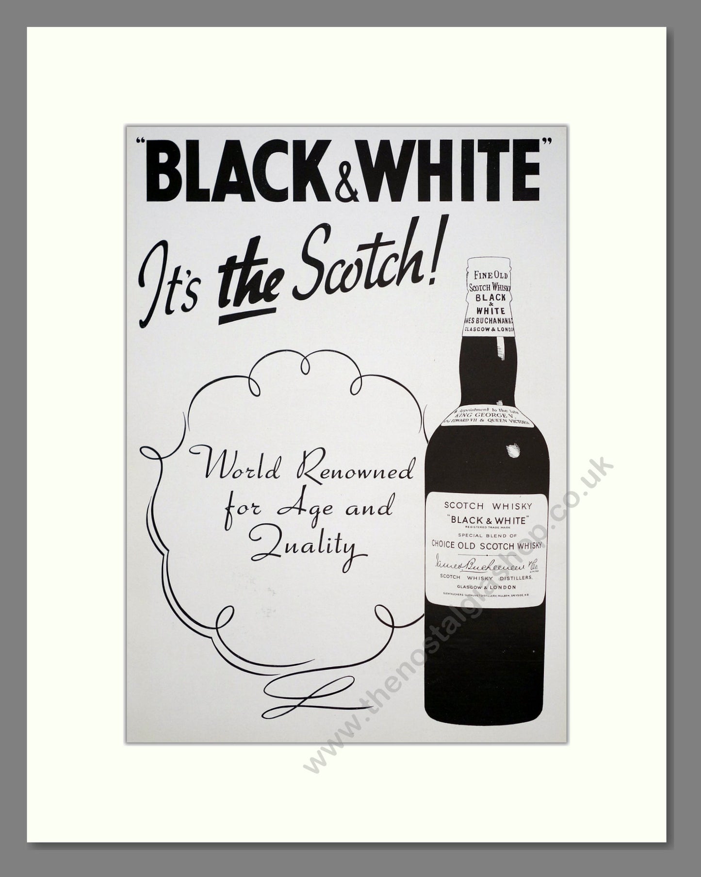 Black & White Scotch Whisky. Original Advert 1939 (ref AD303763)