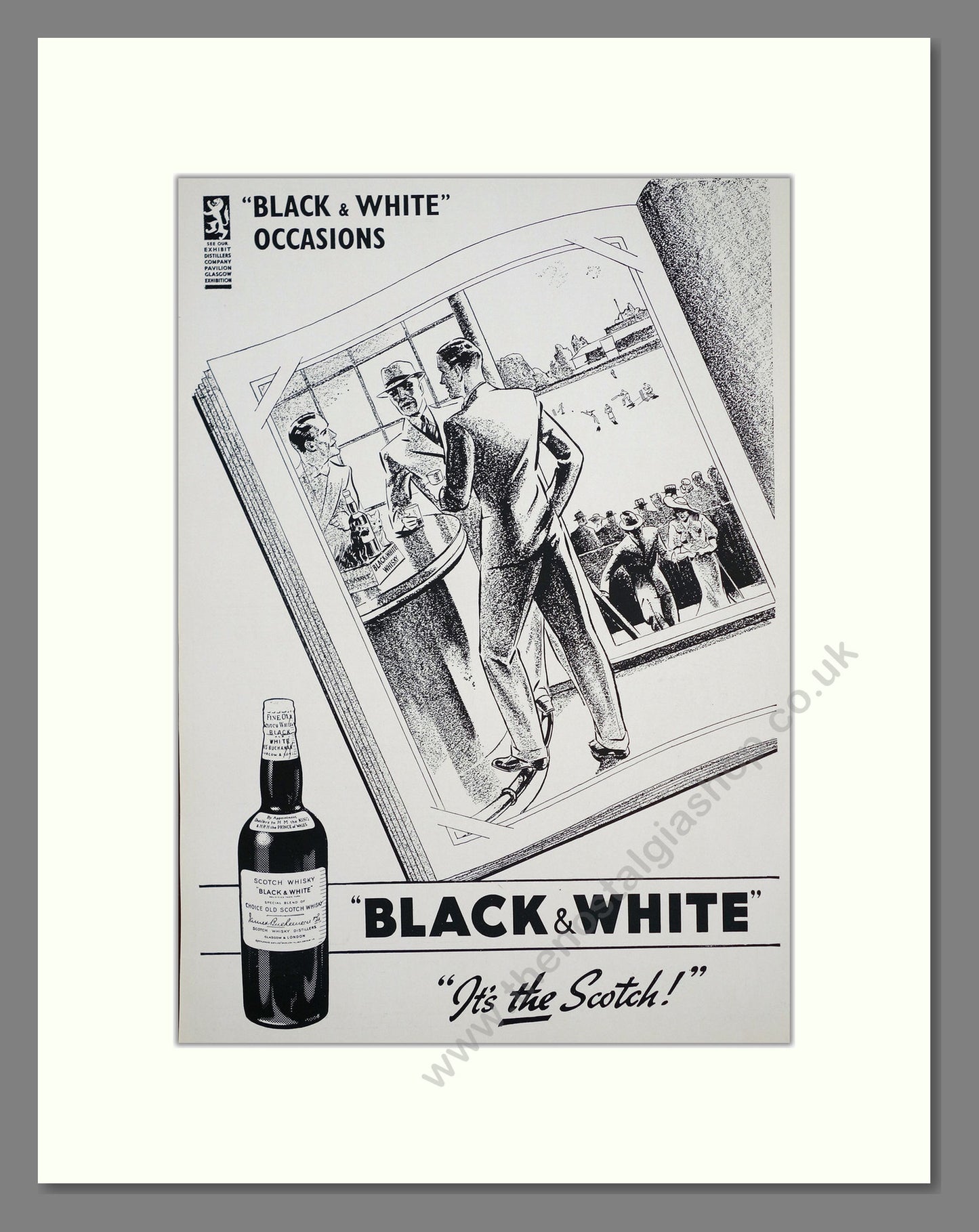 Black & White Scotch Whisky. Original Advert 1938 (ref AD303764)