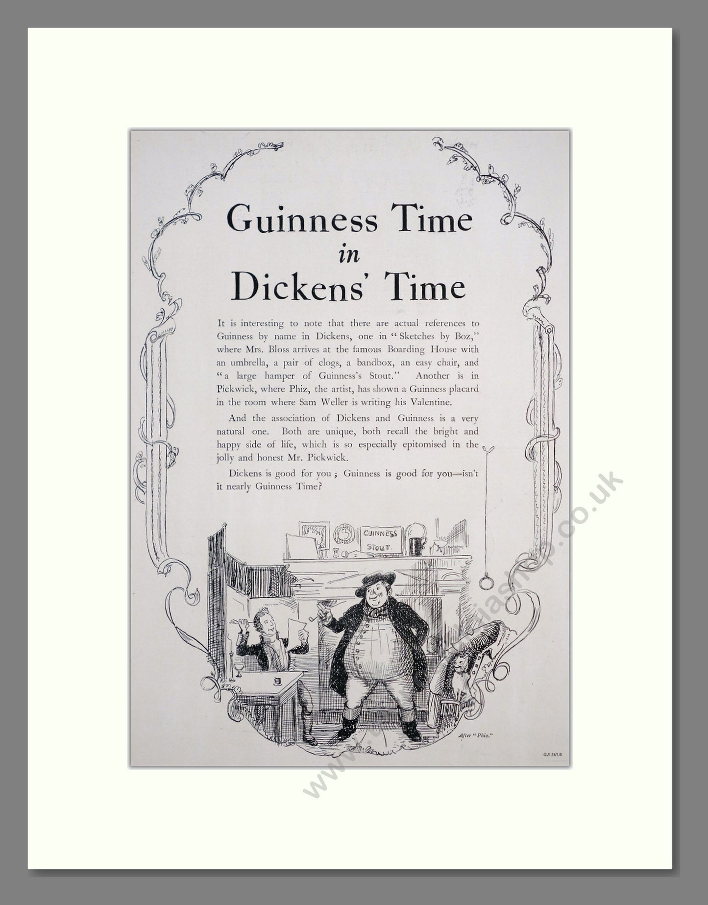 Guinness. Dickens' Time. Original Advert 1936 (ref AD303802)