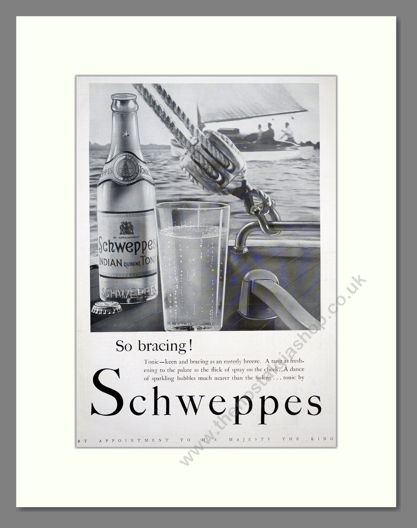 Schweppes Tonic Water. Sailing. Original Advert 1934 (ref AD303824)