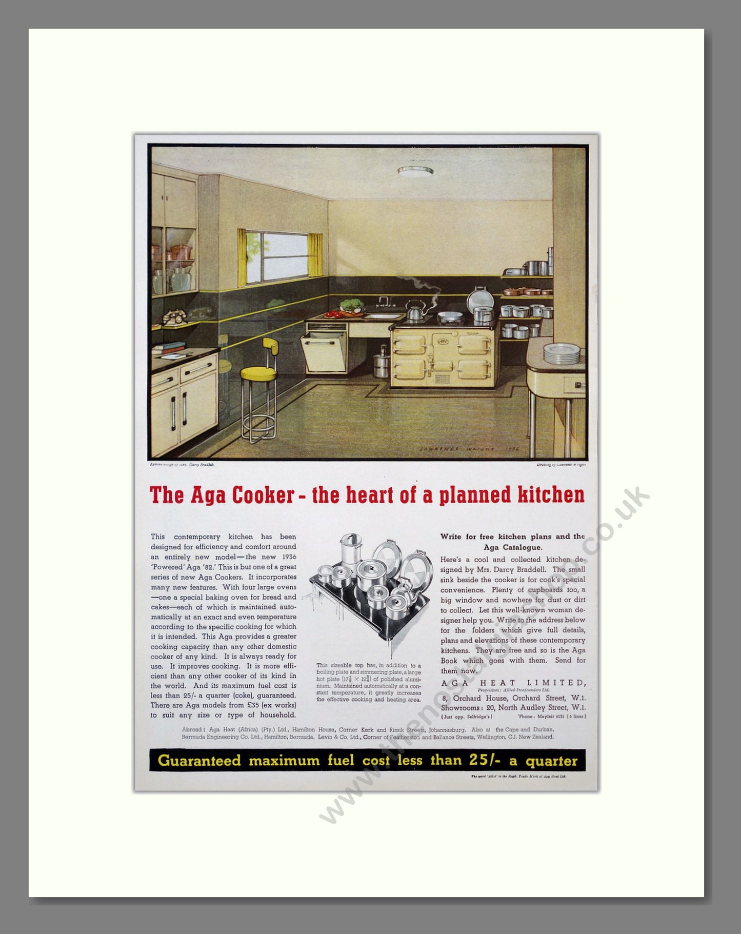 AGA Cooker. Vintage Advert 1936 (ref AD303850)