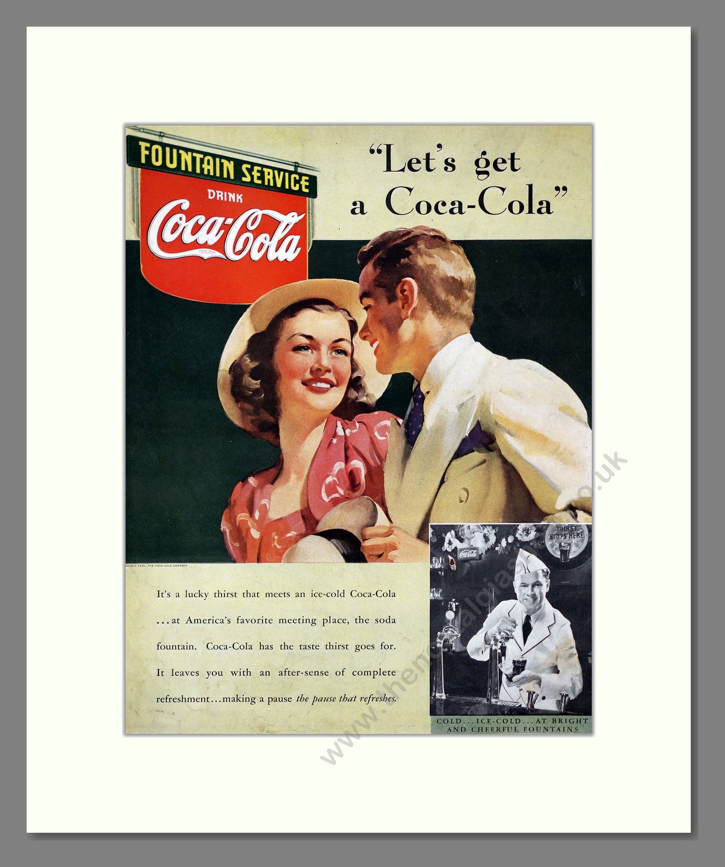 Coca-Cola Drink. Original American Advert 1939 (ref AD303868)