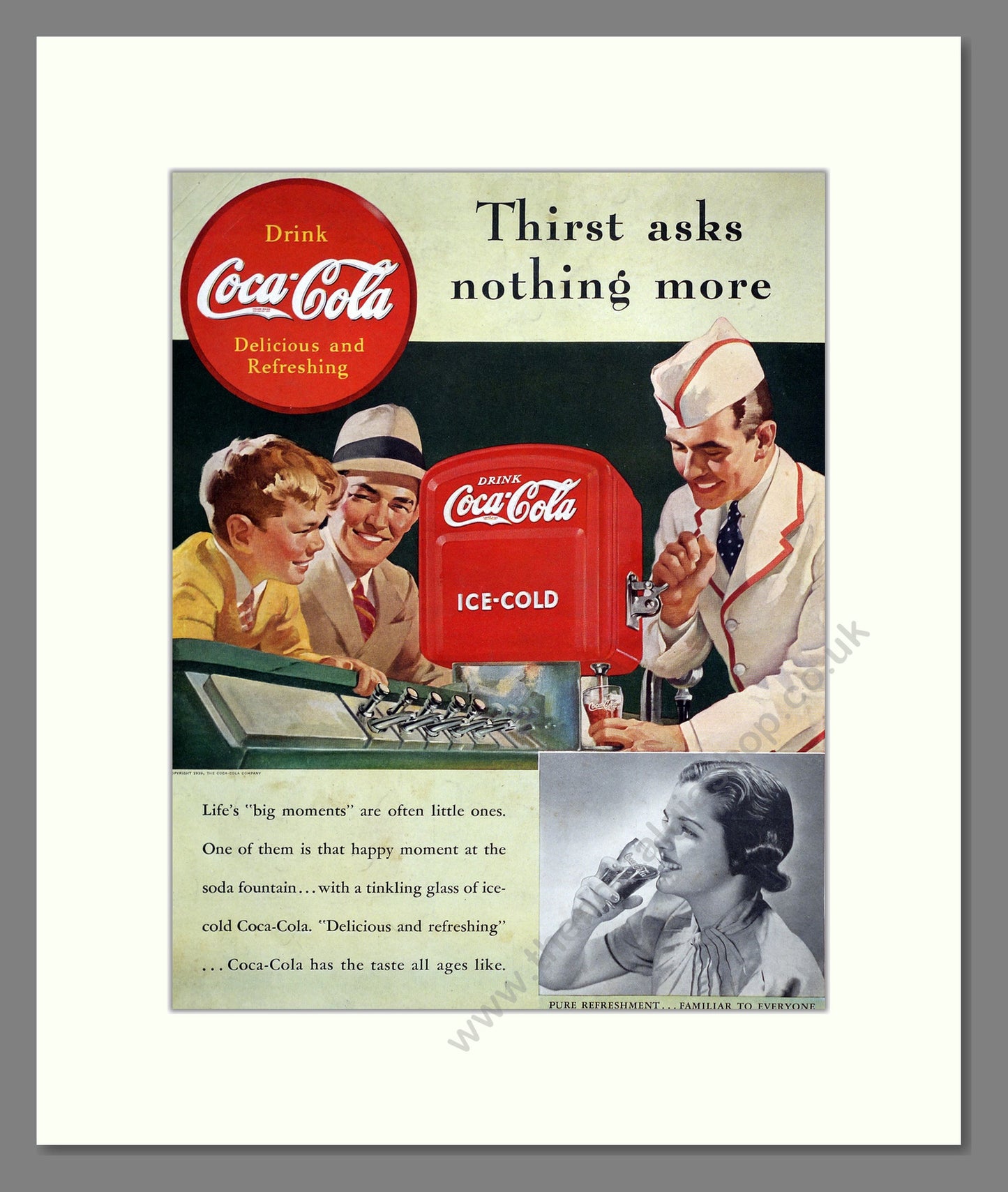 Coca-Cola Drink. Original American Advert 1939 (ref AD303873)