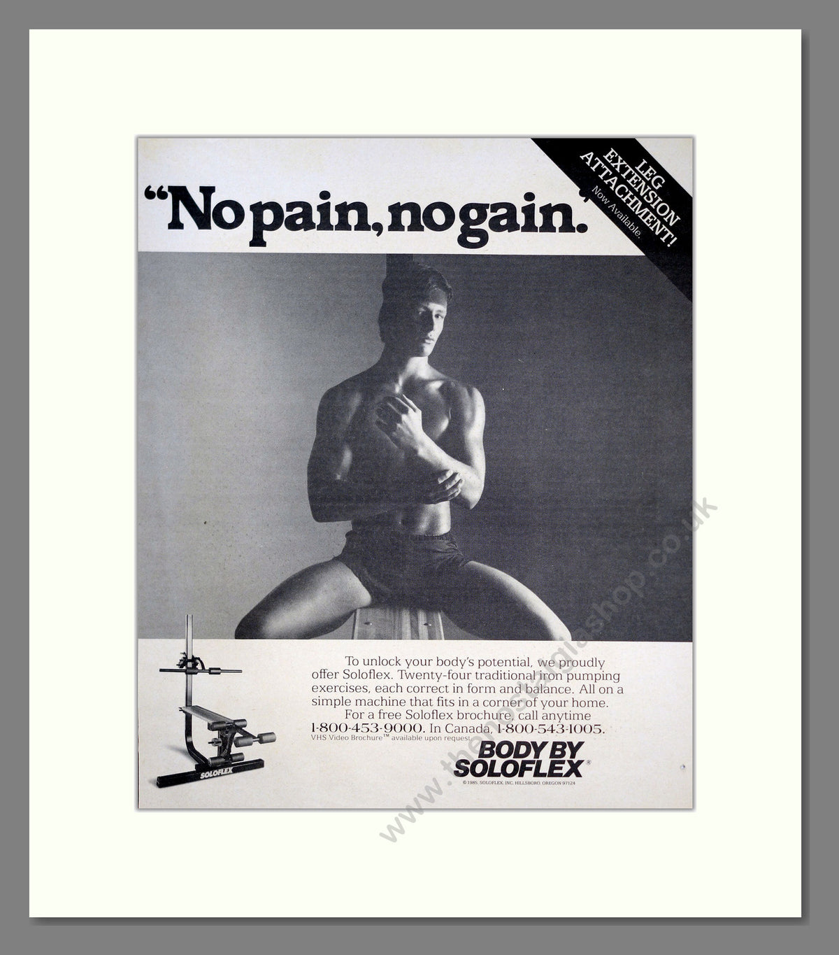Soloflex Exercise Equipment. Original Advert 1986 (ref AD303879)