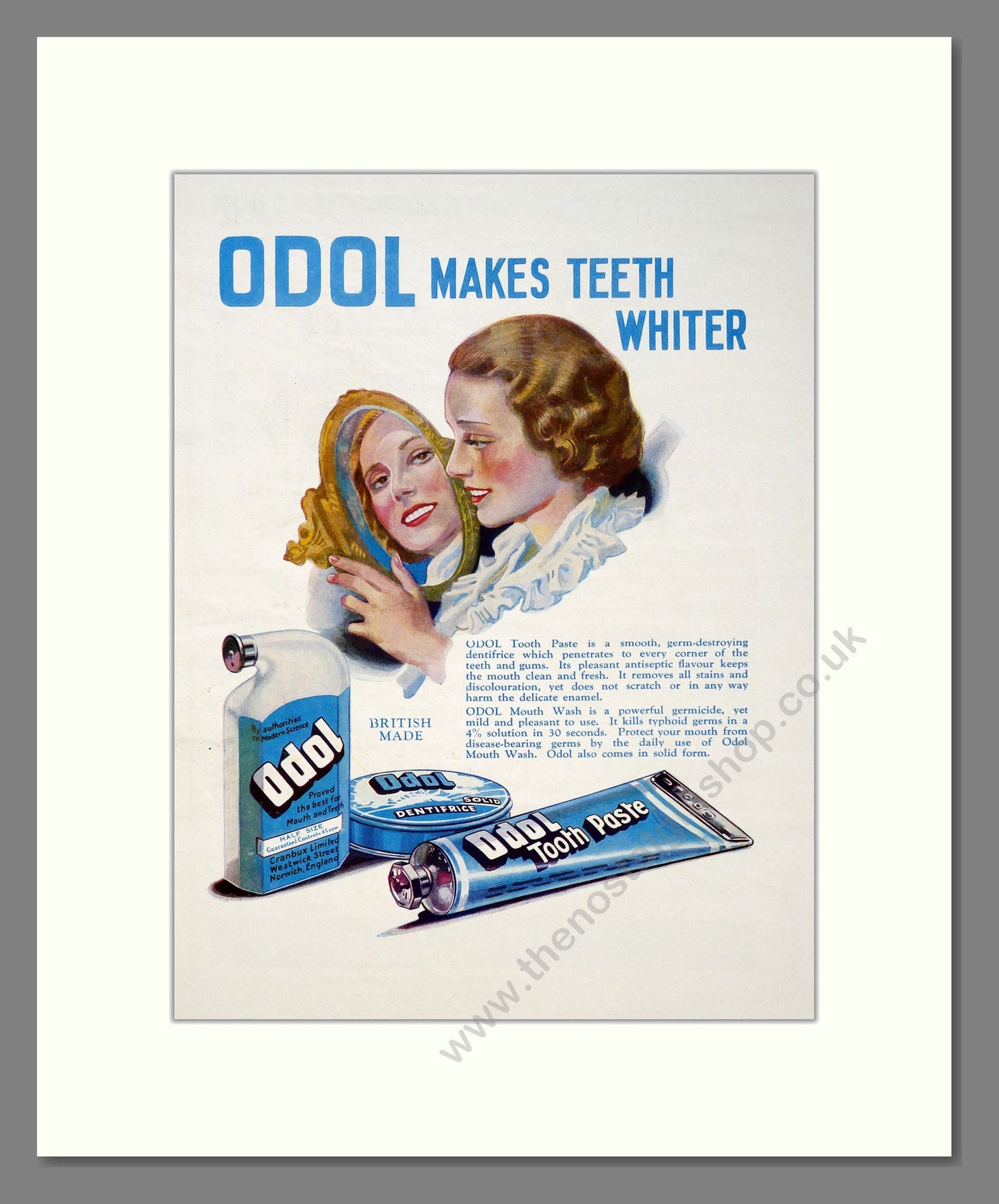 Odol Tooth Paste & Mouth Wash. Original Advert 1933 (ref AD303893)