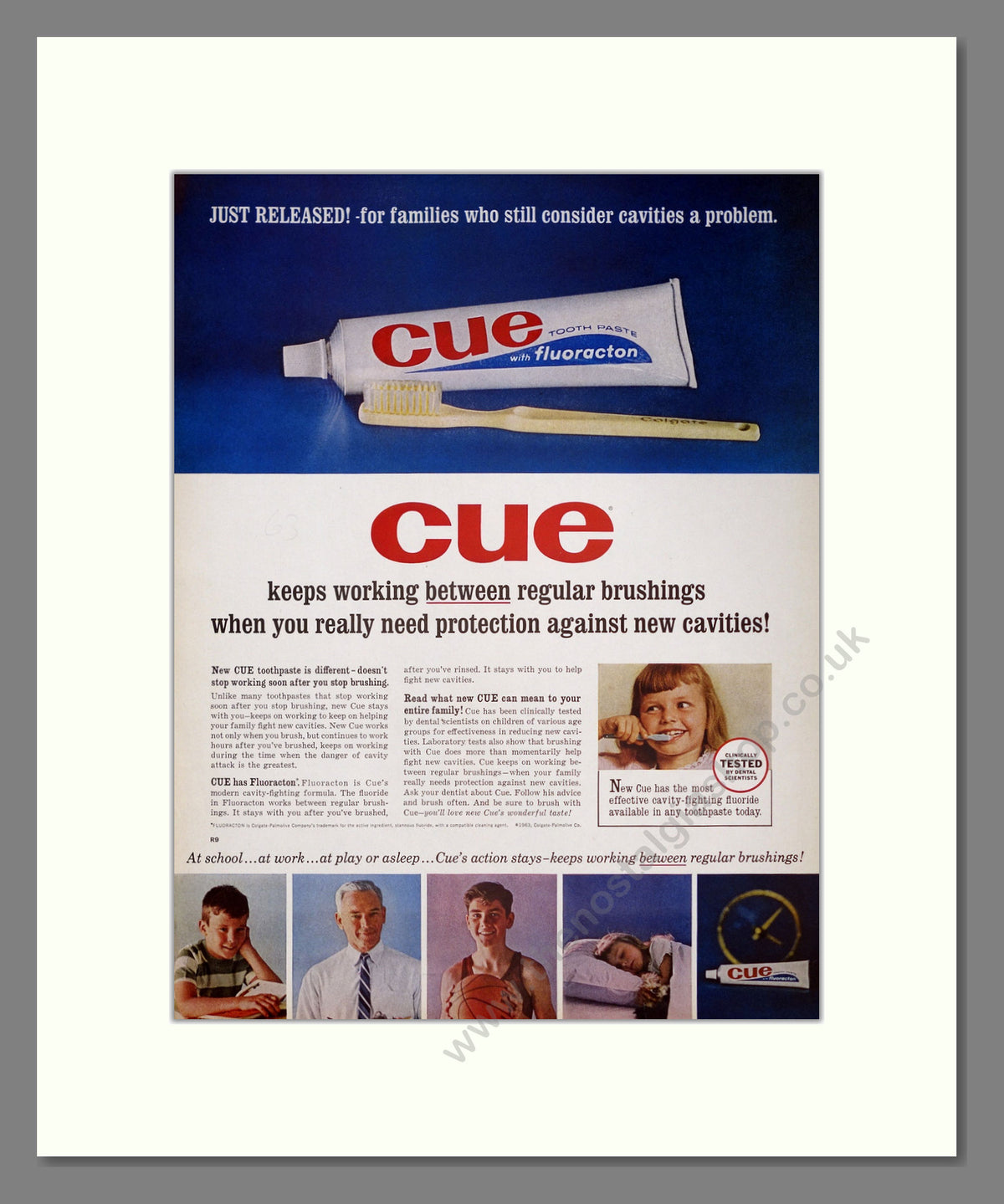 Cue Tooth Paste. Original Advert 1963 (ref AD303894)