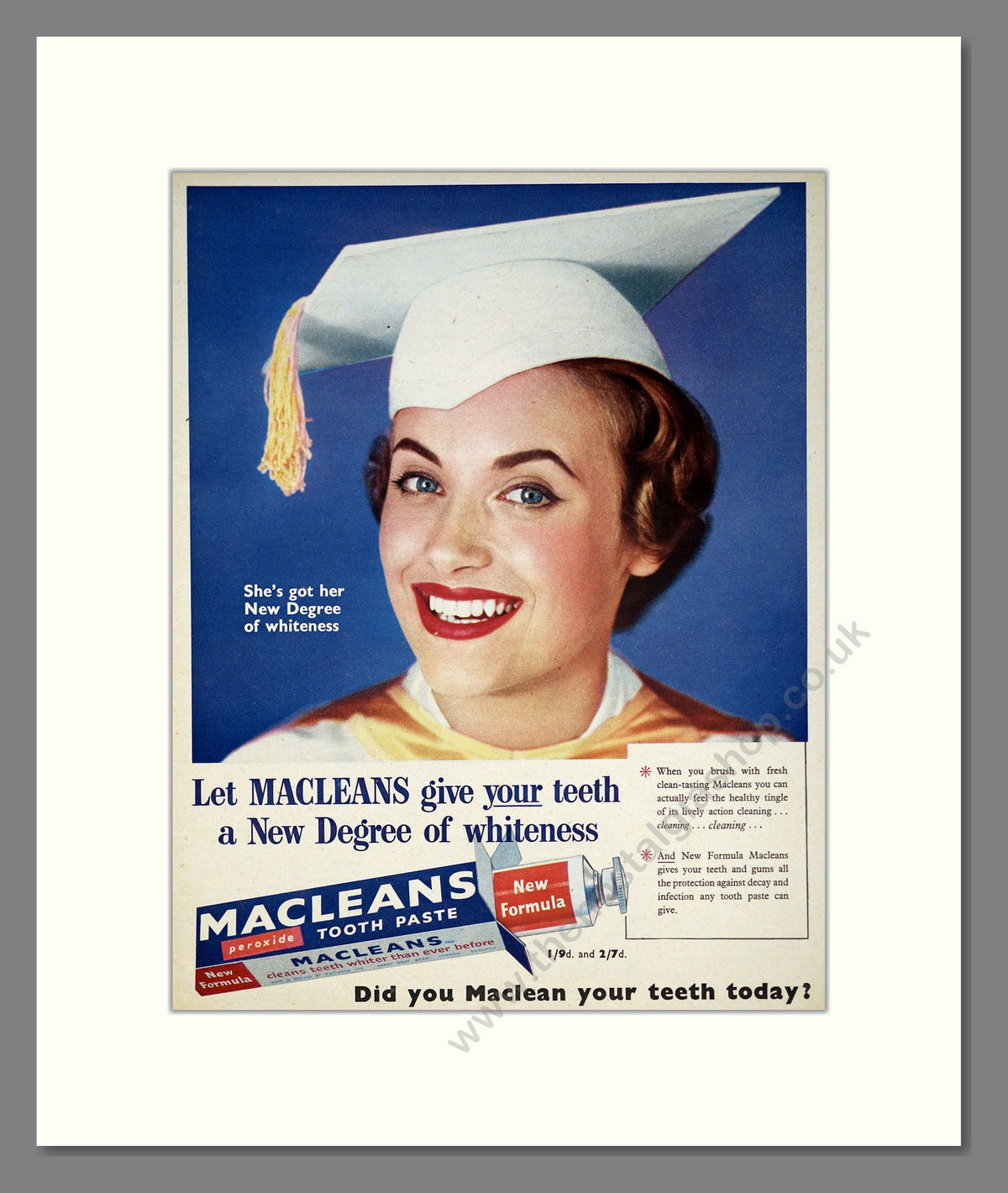 Macleans Tooth Paste. Original Advert 1956 (ref AD303907)