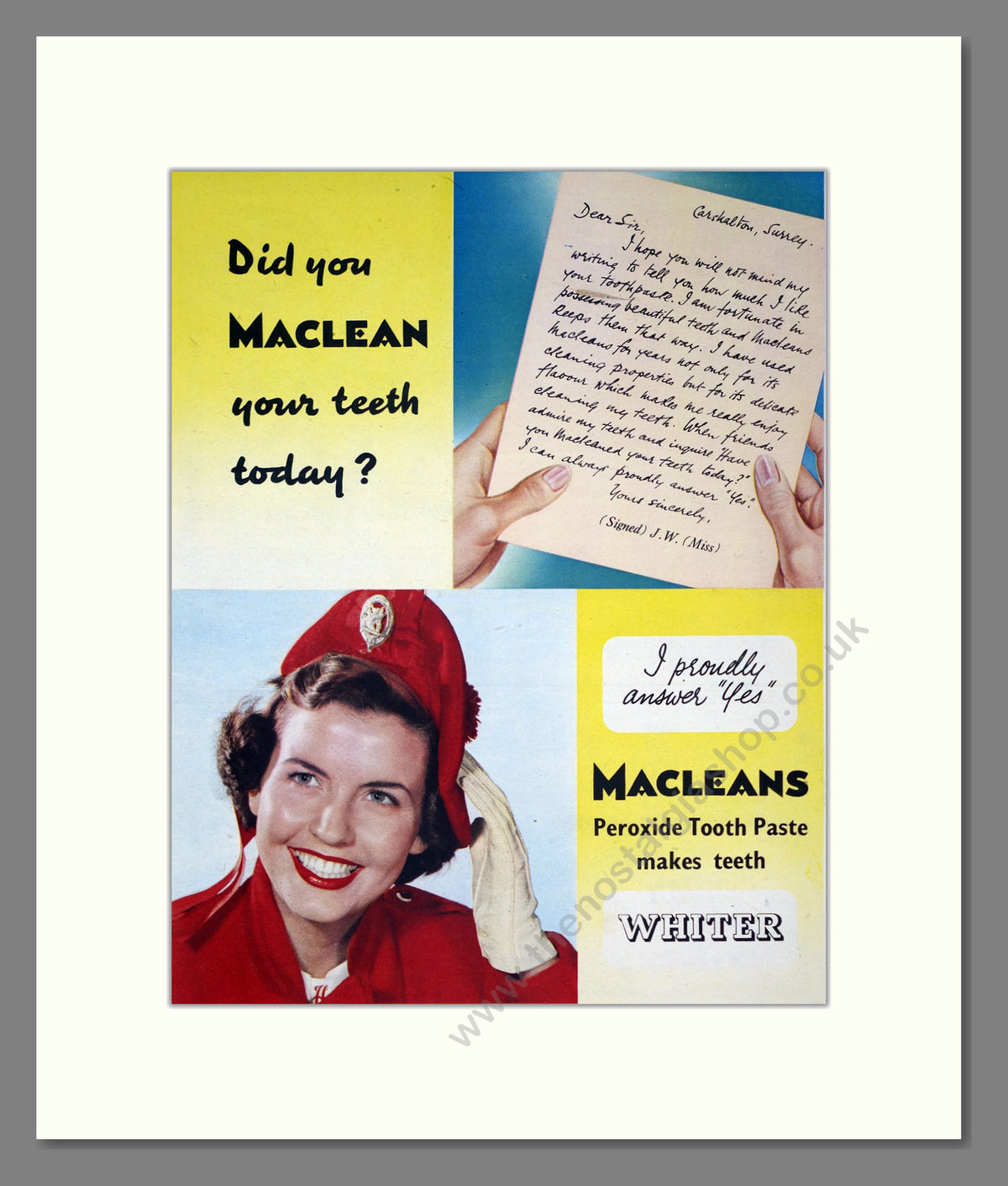 Macleans Tooth Paste. Original Advert 1951 (ref AD303908)