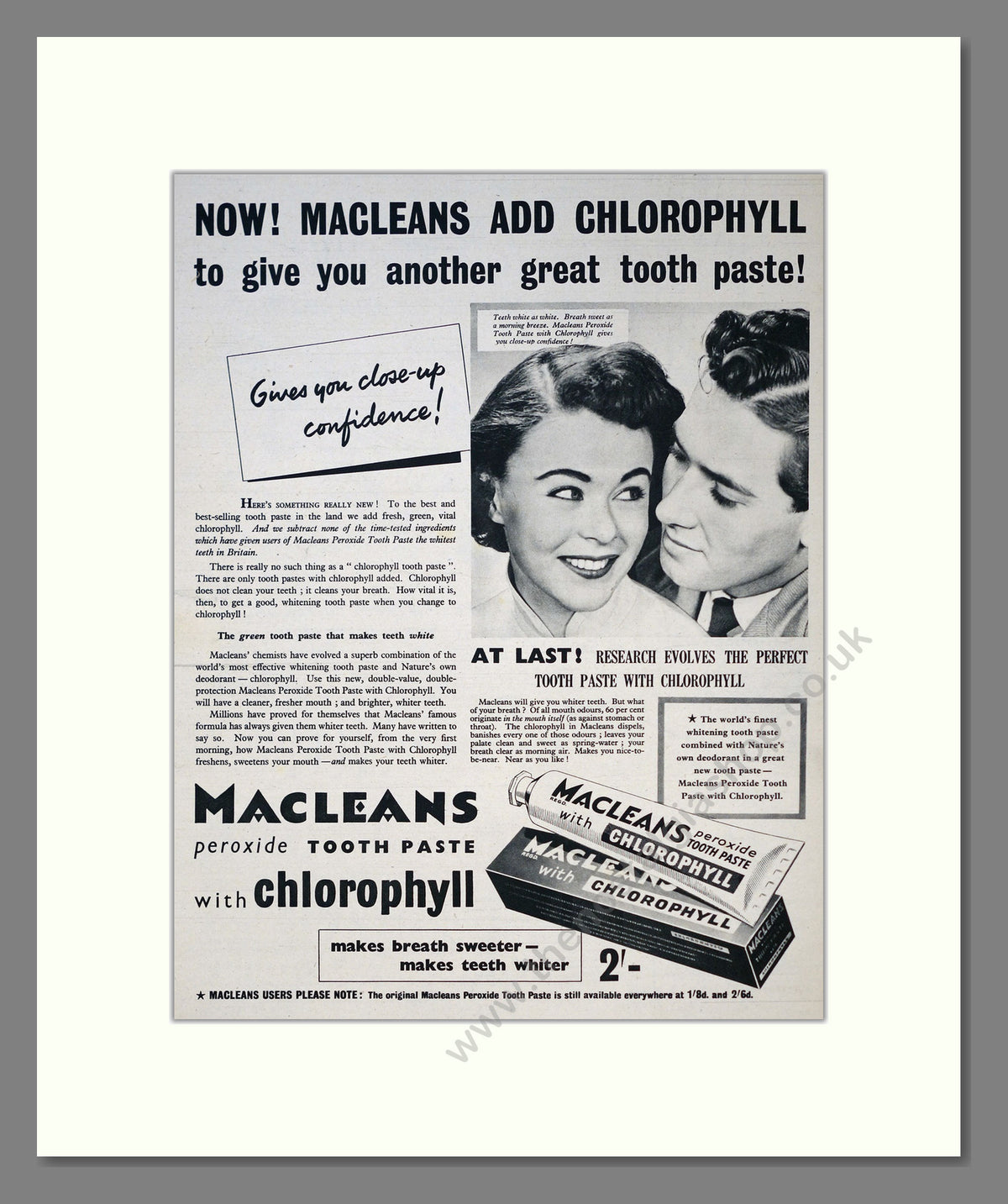 Macleans Tooth Paste. Original Advert 1953 (ref AD303911)