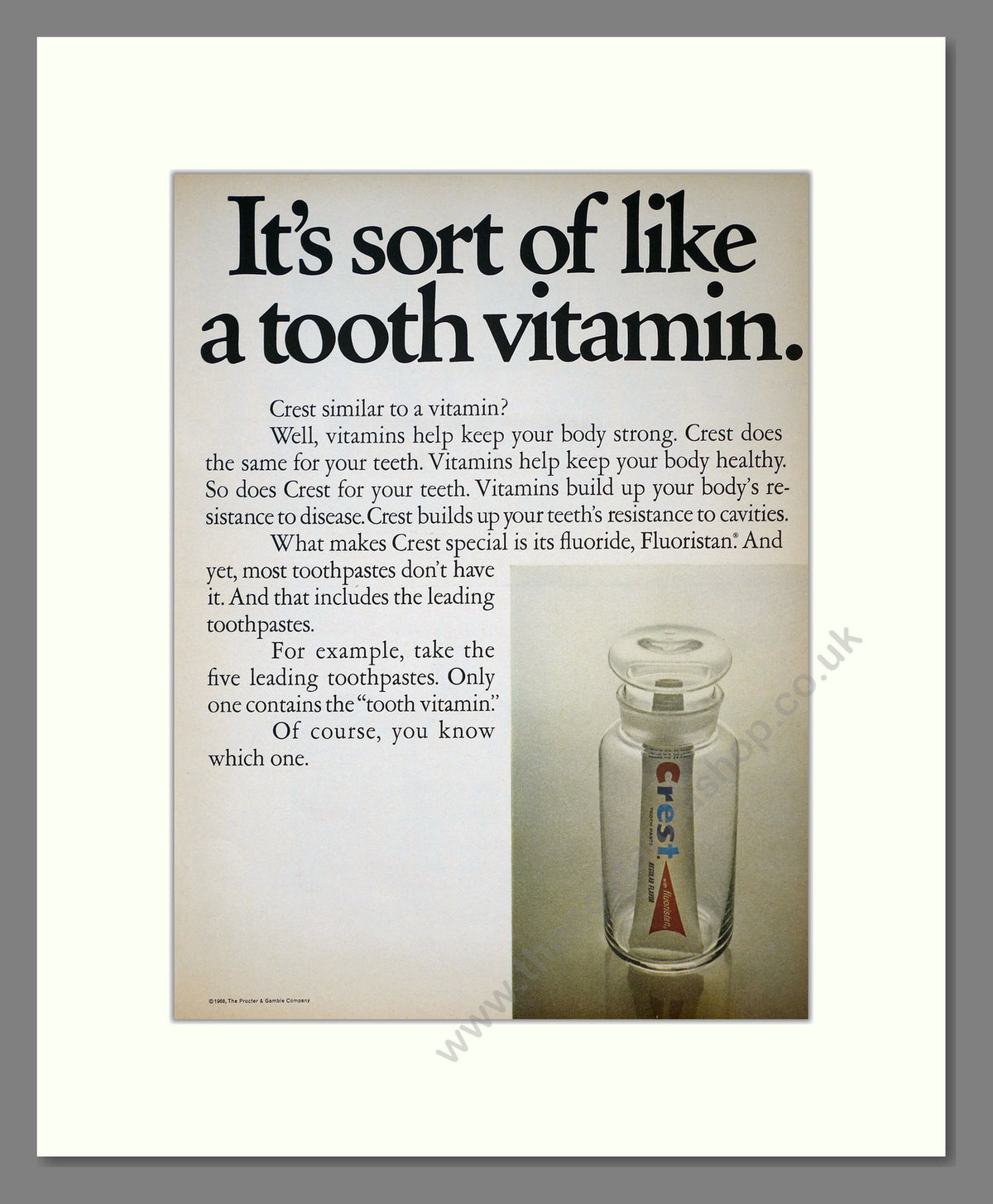 Crest Toothpaste. Original Advert 1968 (ref AD303940)