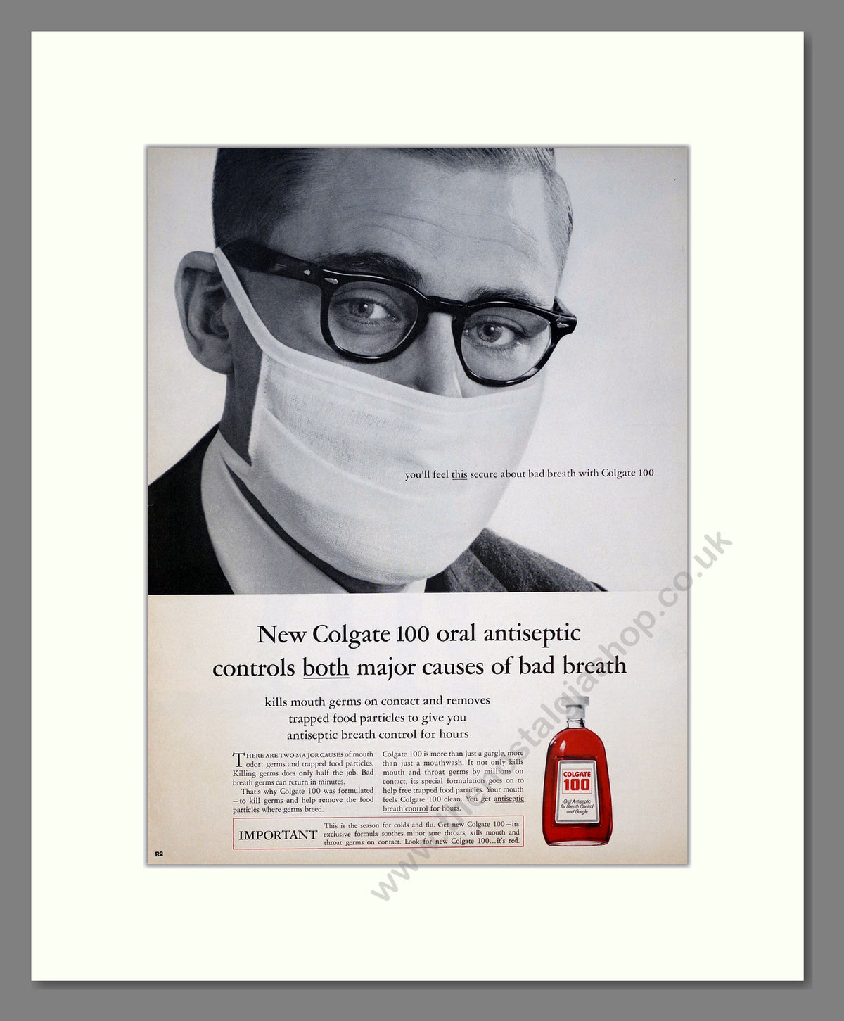 Colgate 100 Oral Antiseptic. Original Advert 1964 (ref AD303948)