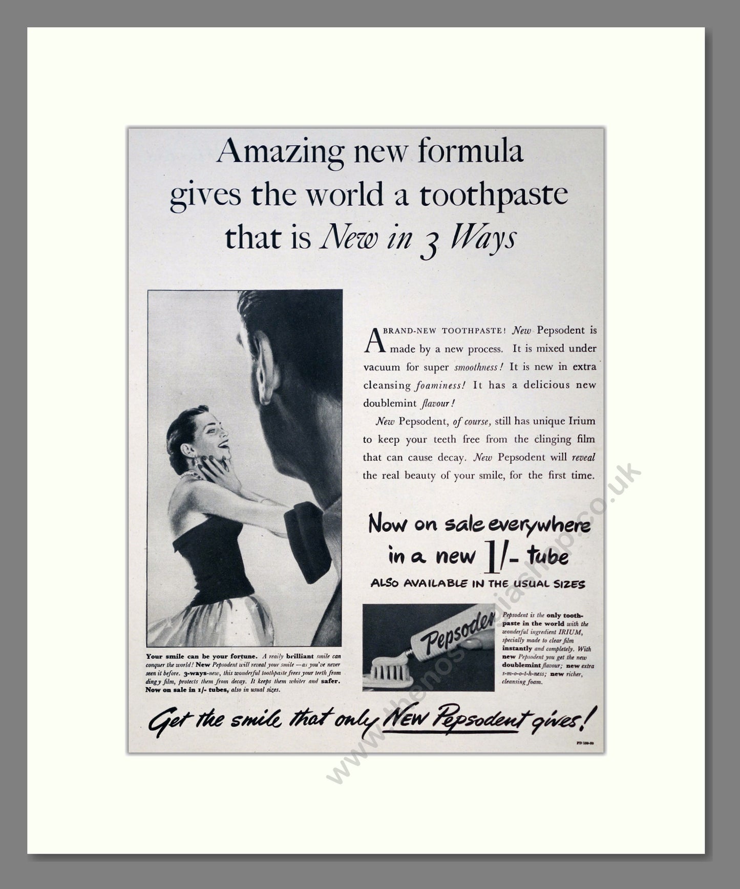 Pepsodent Toothpaste. Original Advert 1952 (ref AD303951)