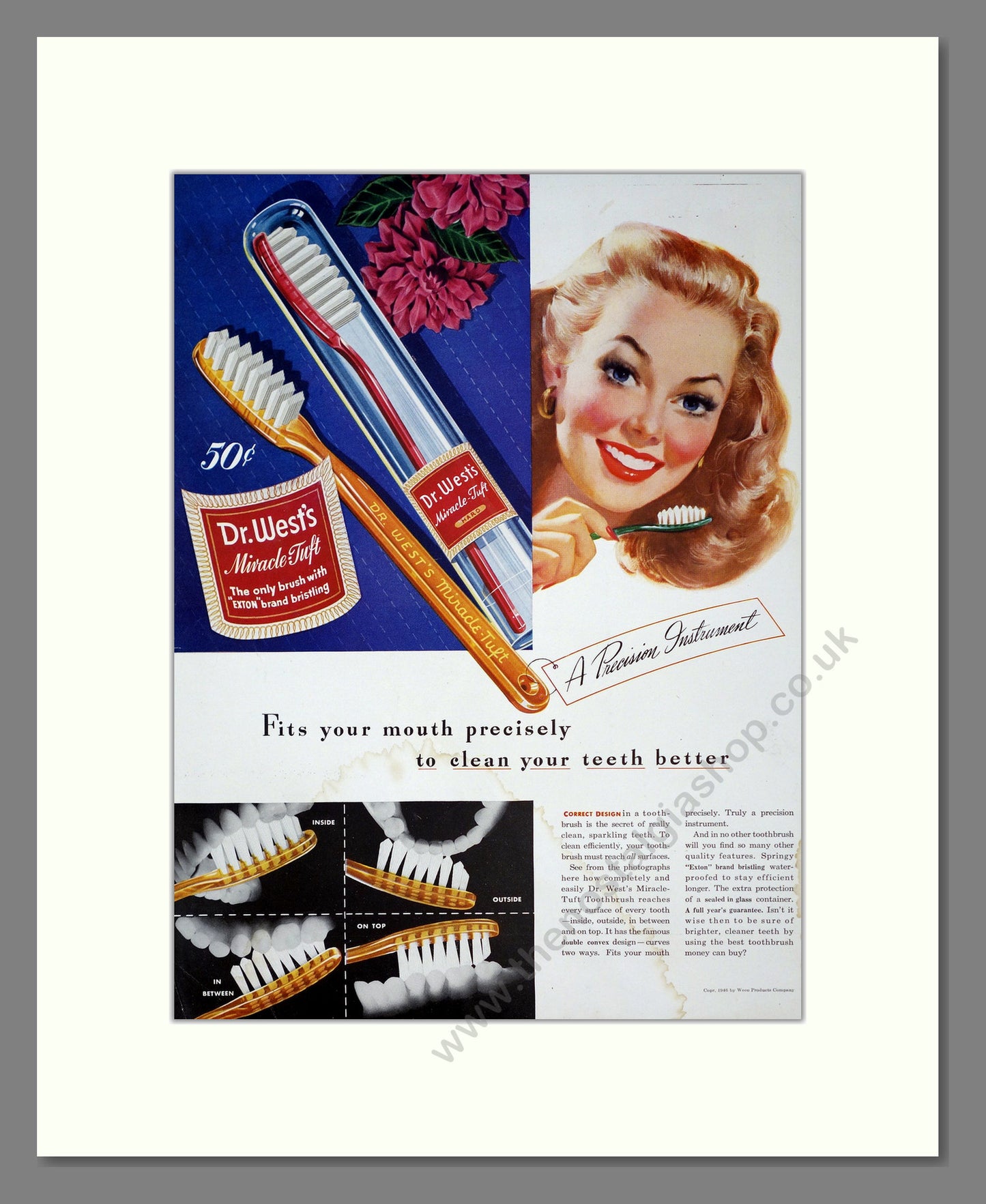 Dr. West's Miracle-Tuft Toothbrush. Original Advert 1946 (ref AD303957)