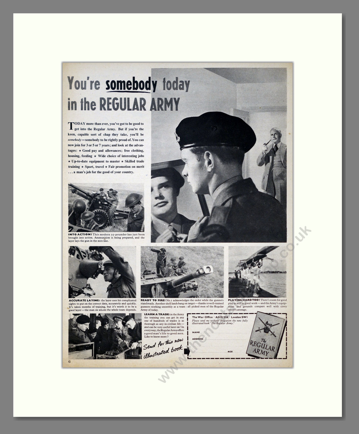 British Regular Army. Original Advert 1952 (ref AD303989)