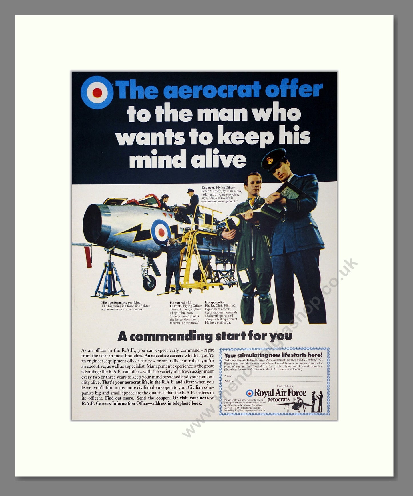 Royal Air Force Officer. Original Advert 1969 (ref AD303995)