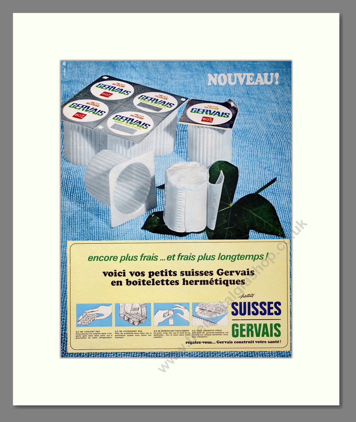 Petit Suisses Gervais Vintage French Advert 1966 (ref AD304091)