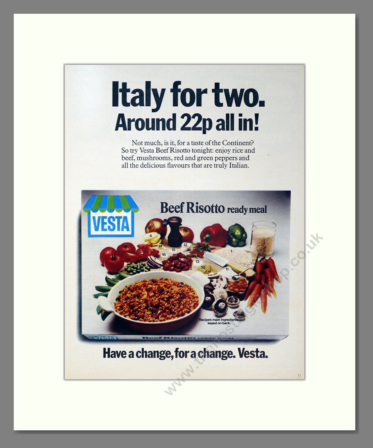 Vesta Beef Risotto. Vintage Original Advert 1973 (ref AD304142)