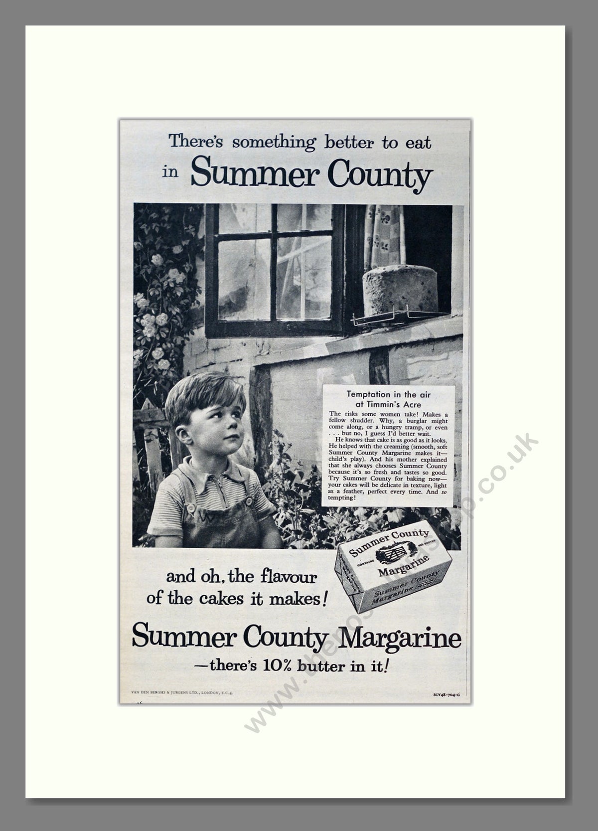 Summer County Margarine. Vintage Original Advert 1957 (ref AD304171)