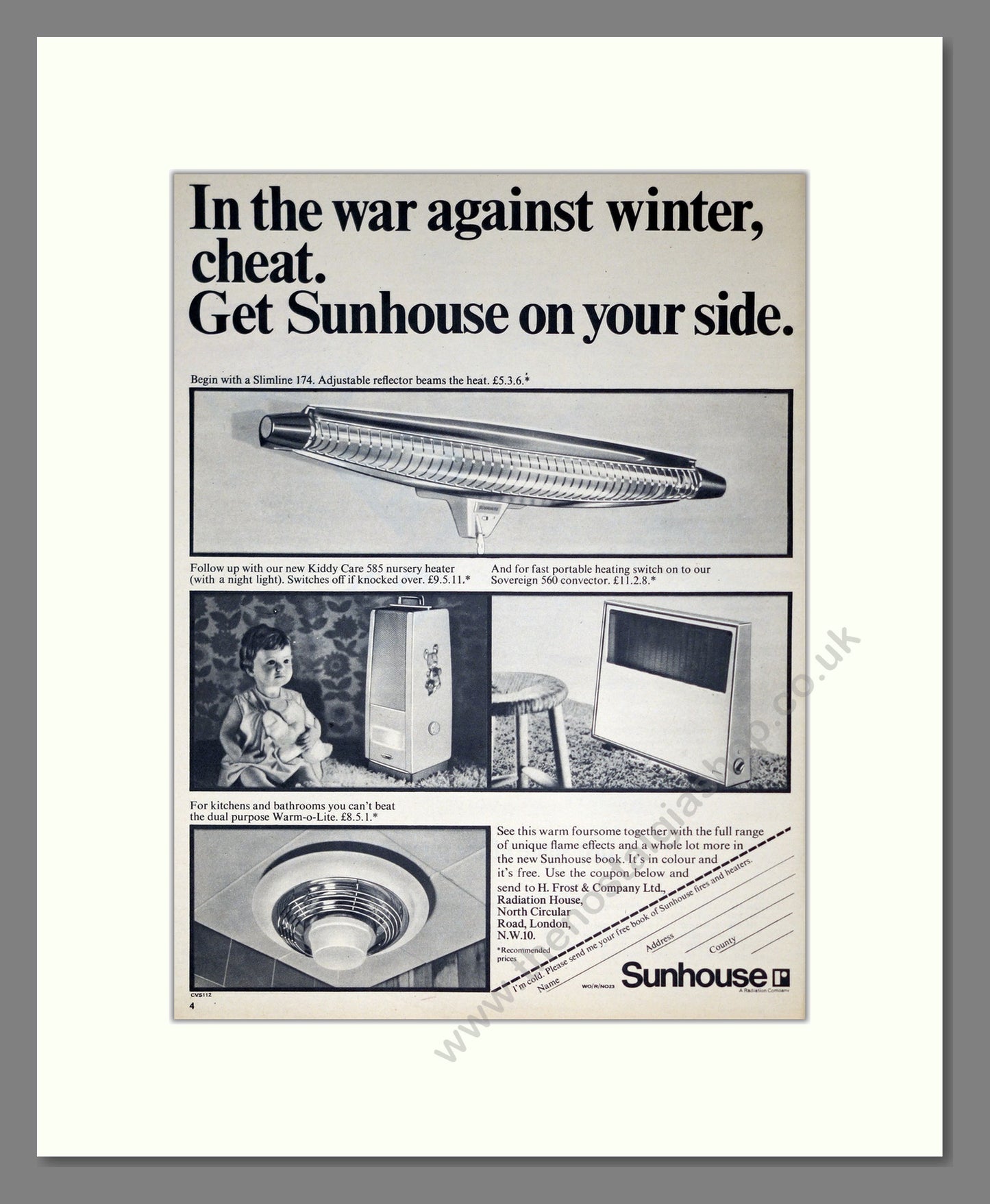 Sunhouse Heaters. Original Advert 1968 (ref AD304057)