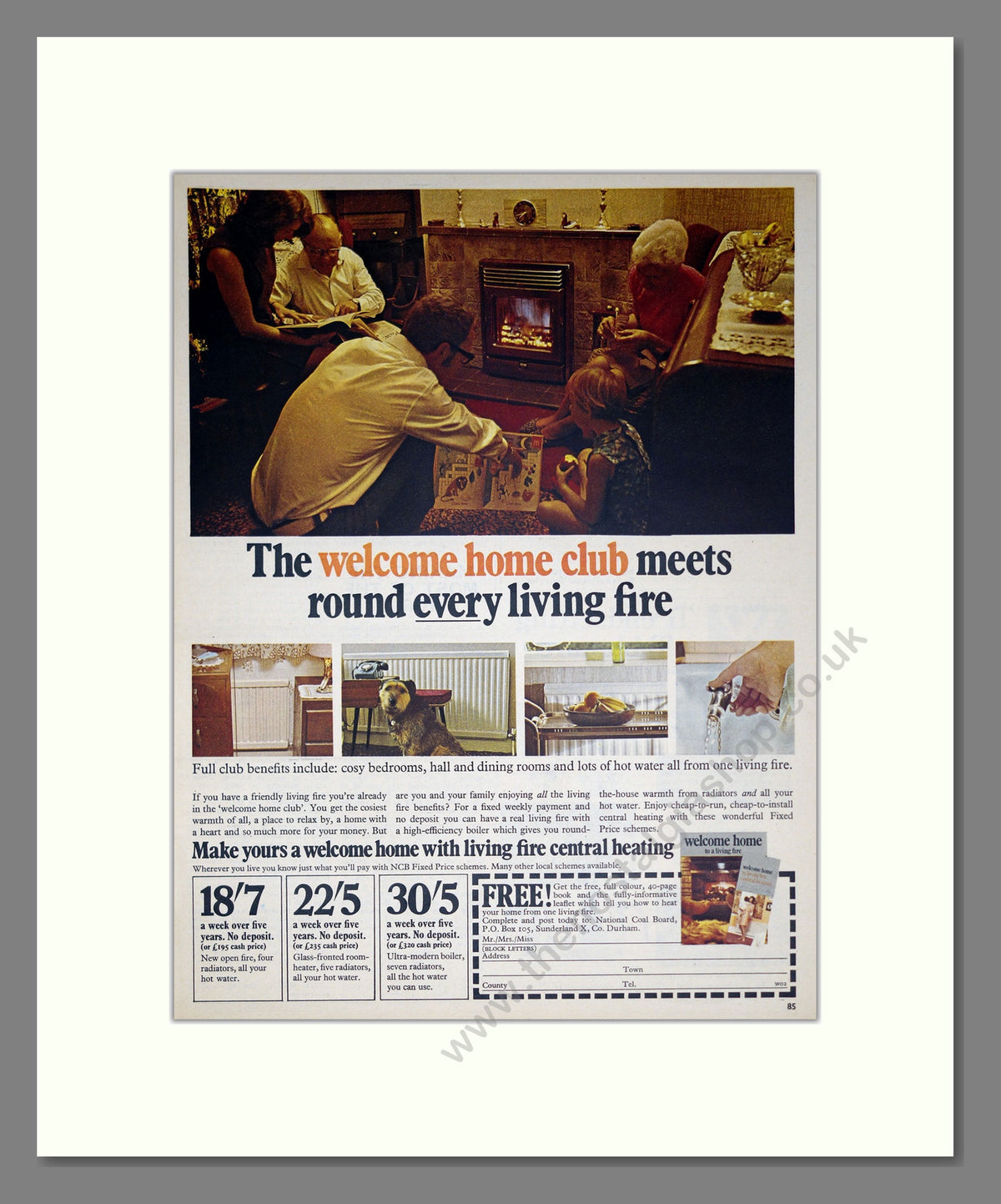 Welcome Home Club meets round a Real Fire. Original Advert 1968 (ref AD304065)
