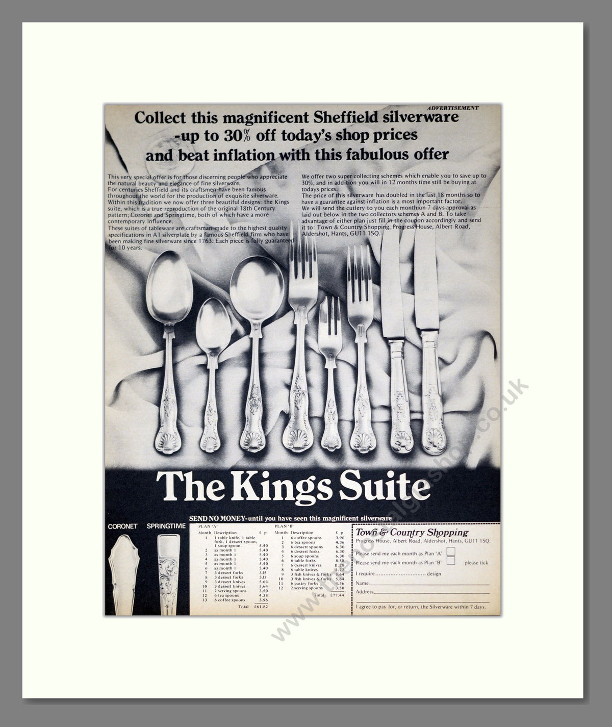 Sheffield Silverware Cutlery. Original Advert 1975 (ref AD304116)