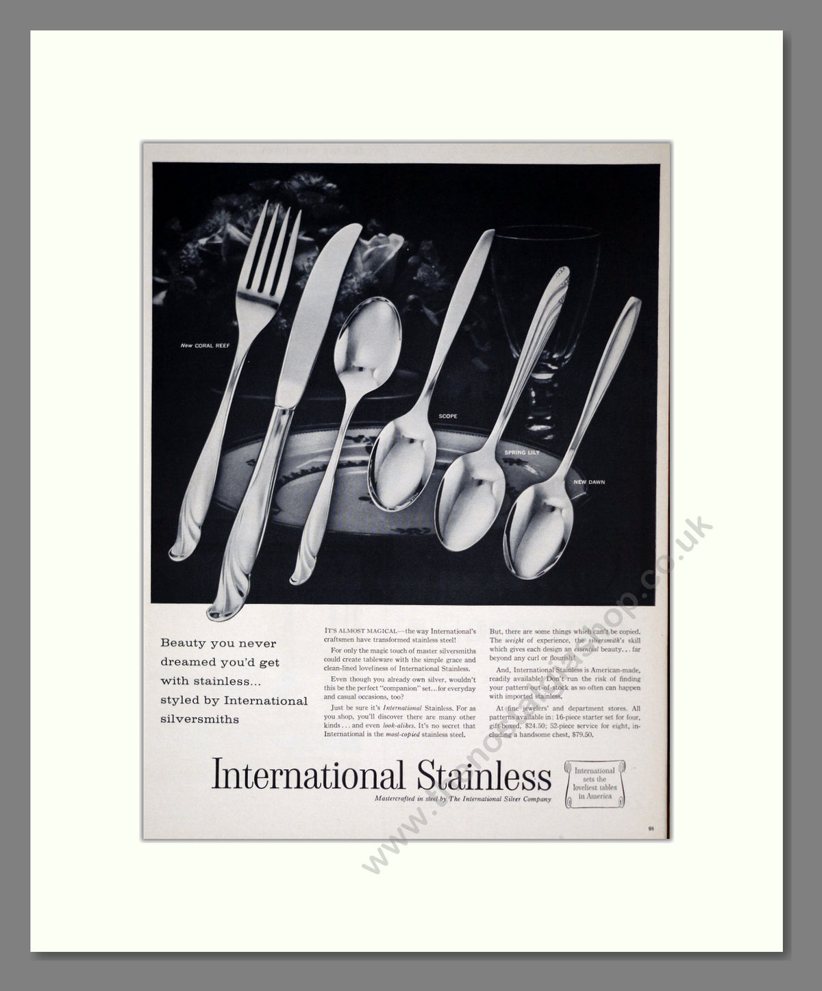 International Stainless Cutlery. Original Advert 1957 (ref AD304129)