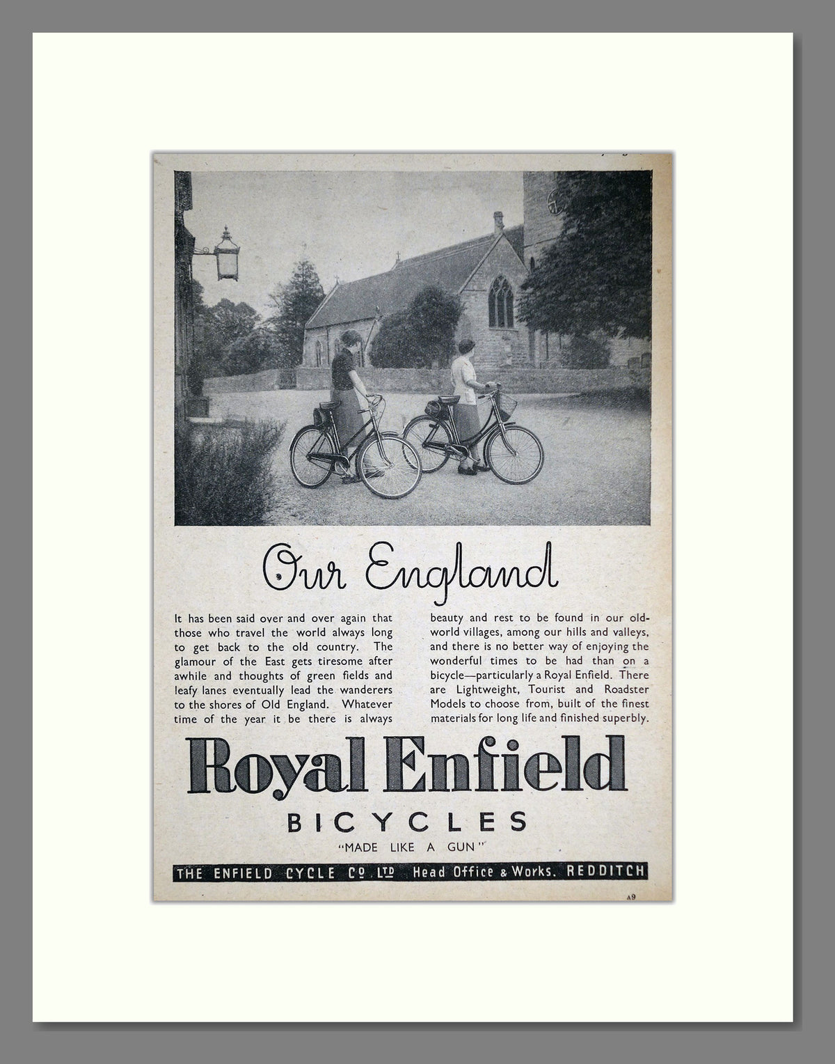 Royal Enfield Cycles. Original Advert 1945 (ref AD68934)