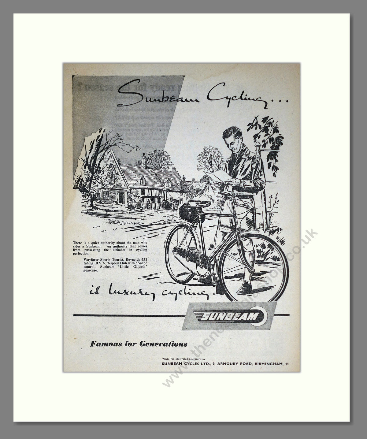 Sunbeam Cycles. Original Advert 1953 (ref AD69064)